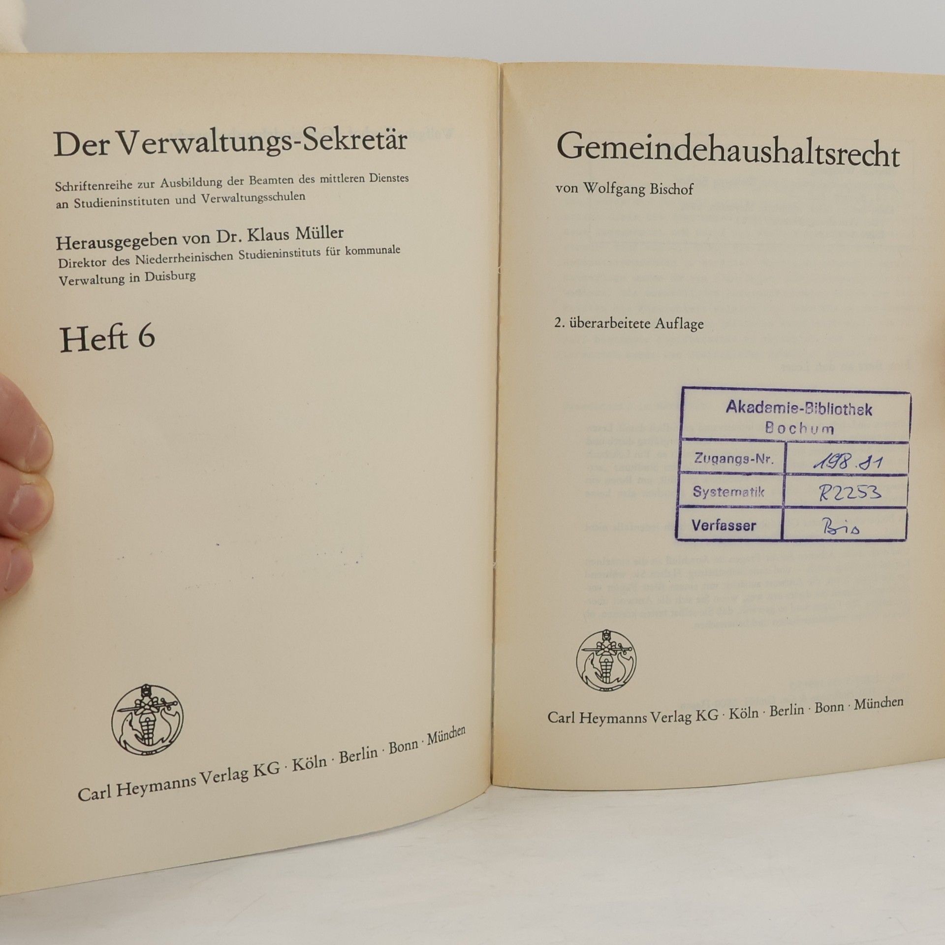 Wolfgang Bischof Gemeindehaushaltsrecht