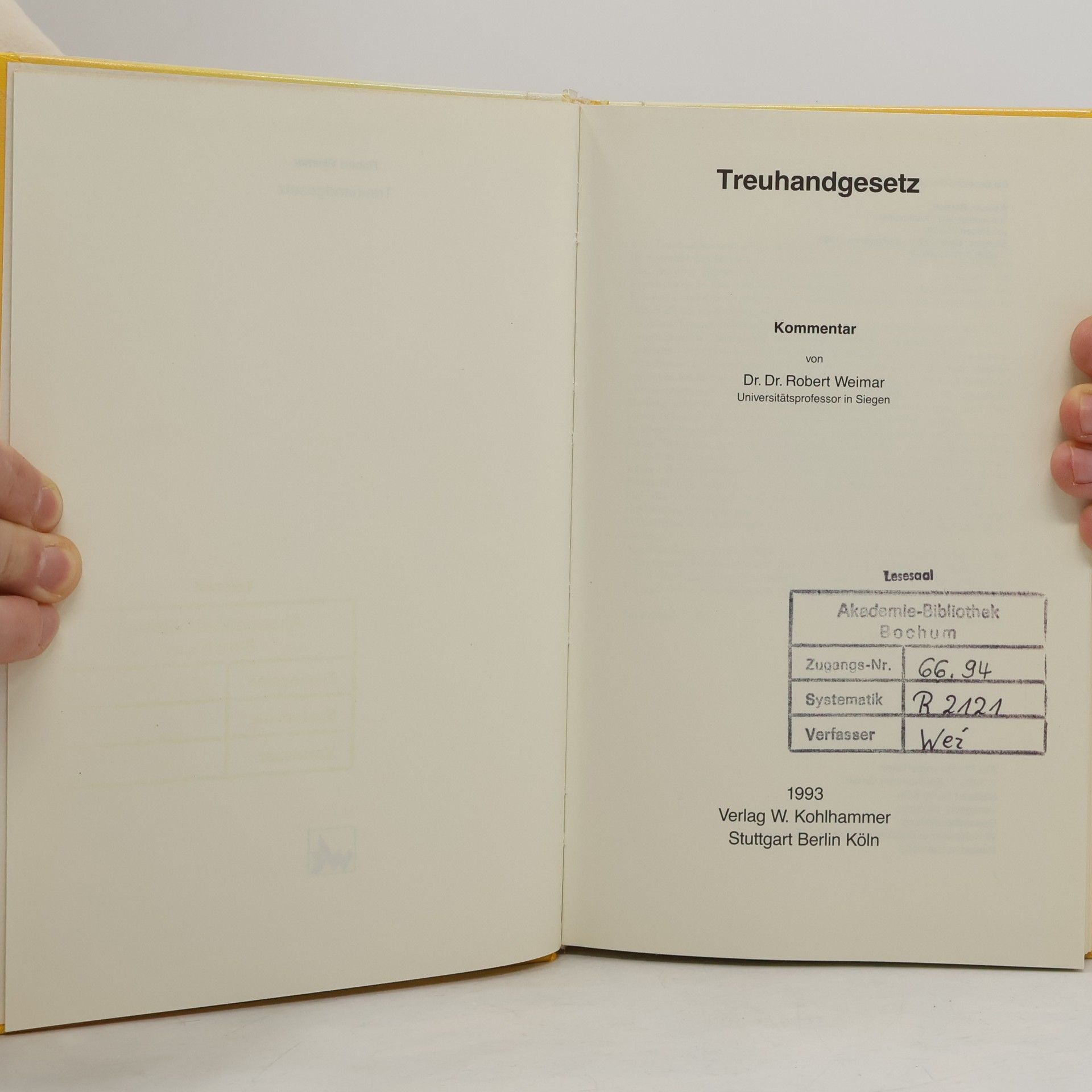 Robert Weimar Treuhandgesetz