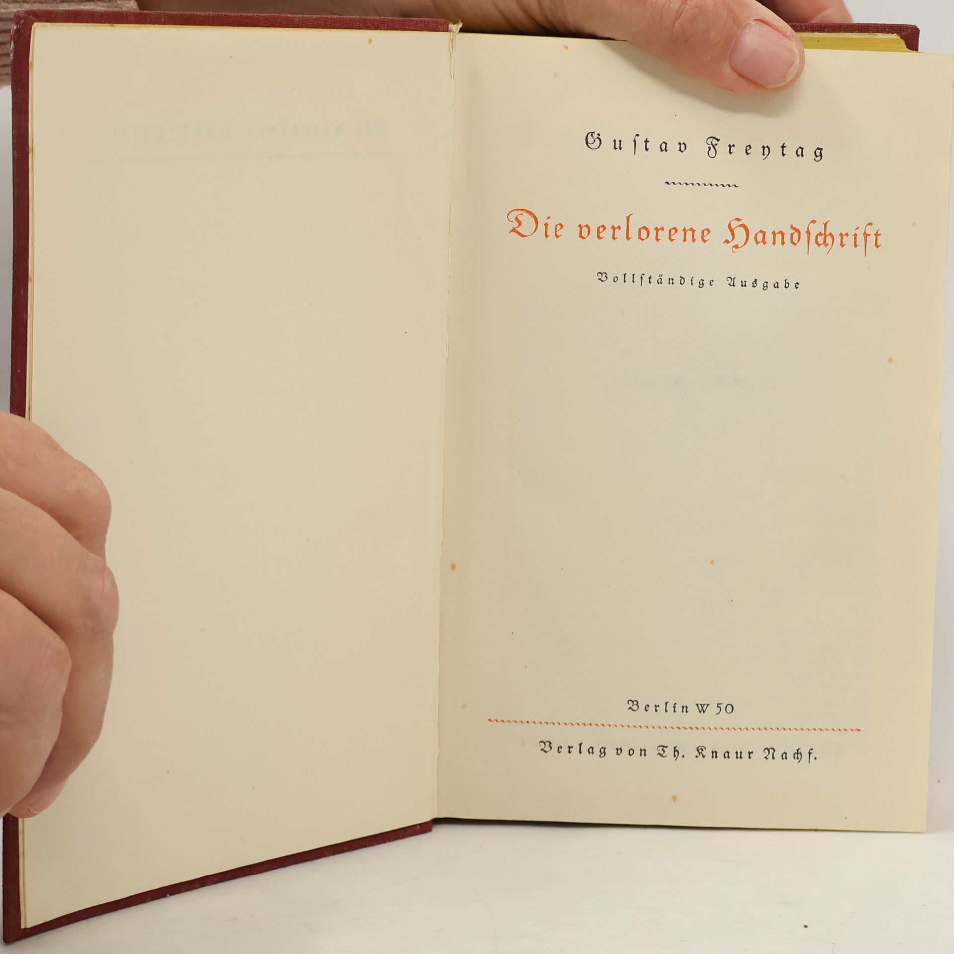 Gustav Freytag Die verlorene Handschrift