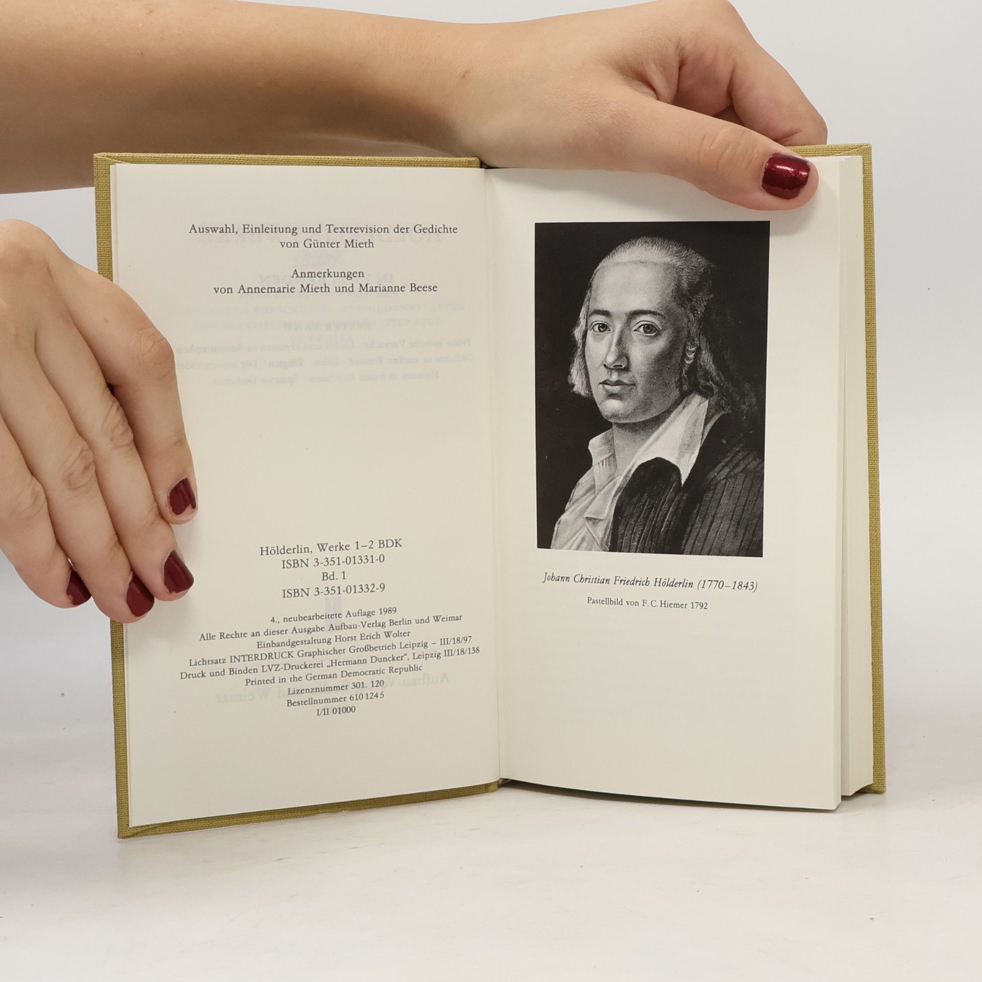 Friedrich Hölderlin Hölderlins Werke 1