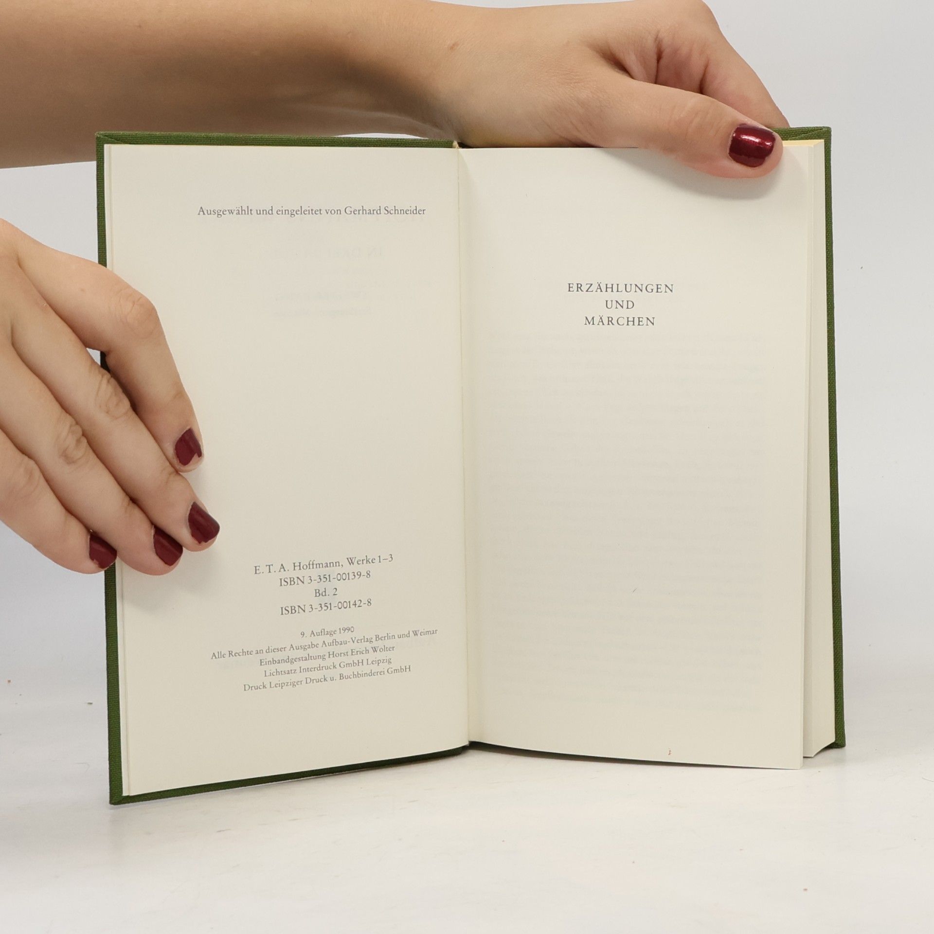 E. T. A. Hoffmann E. T. A. Hoffmann, Werke 1-3, Bd. 2, Erzählungen und Märchen
