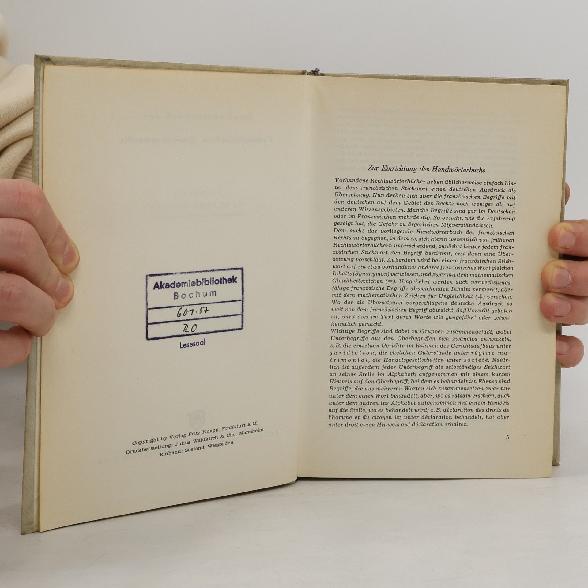 Dr. Wicher Handwörterbuch der französischen Rechtssprache