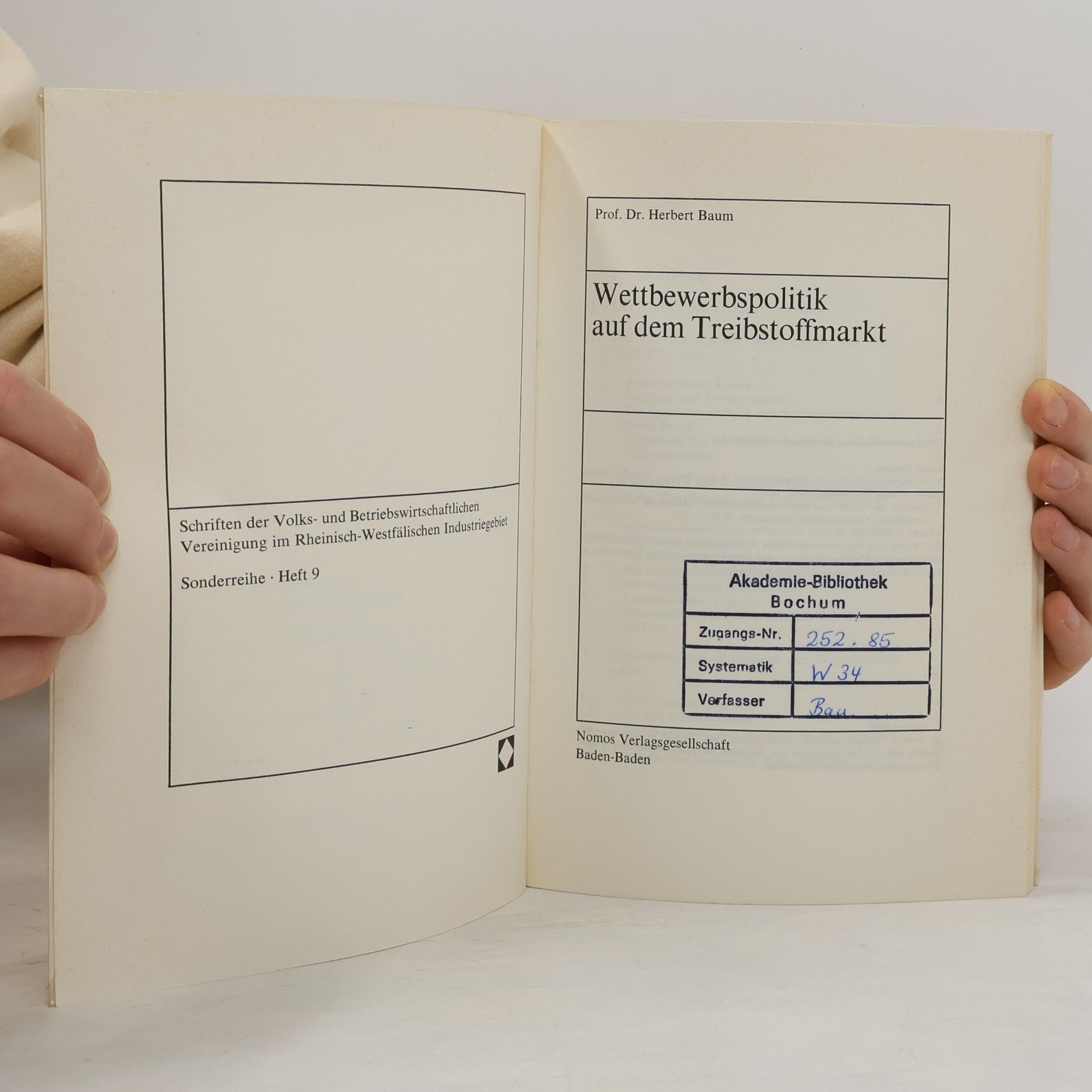 Herbert Baum Wettbewerbspolitik auf dem Treibstoffmarkt