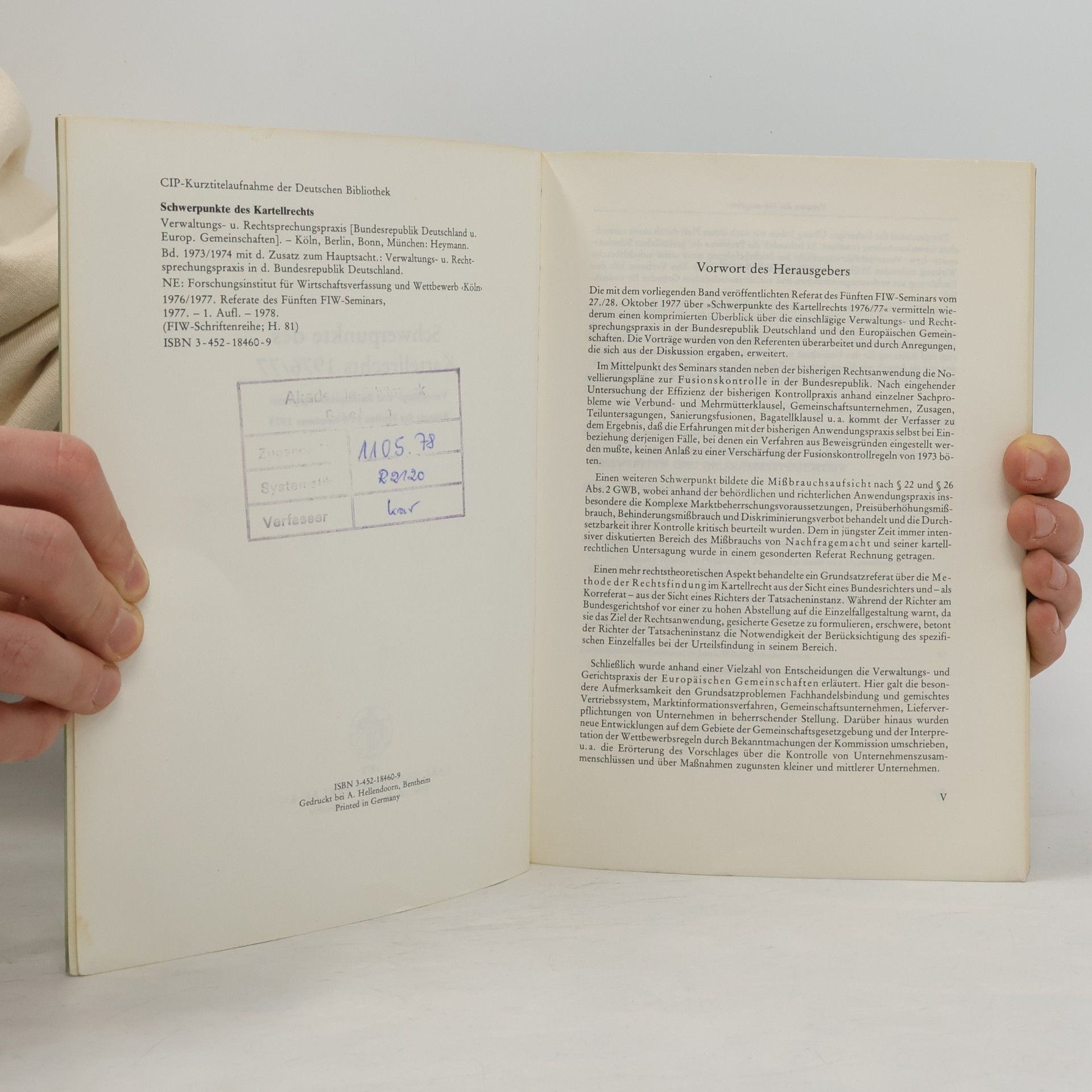 Autorenkollektiv Schwerpunkte des Kartellrechts 1976/77