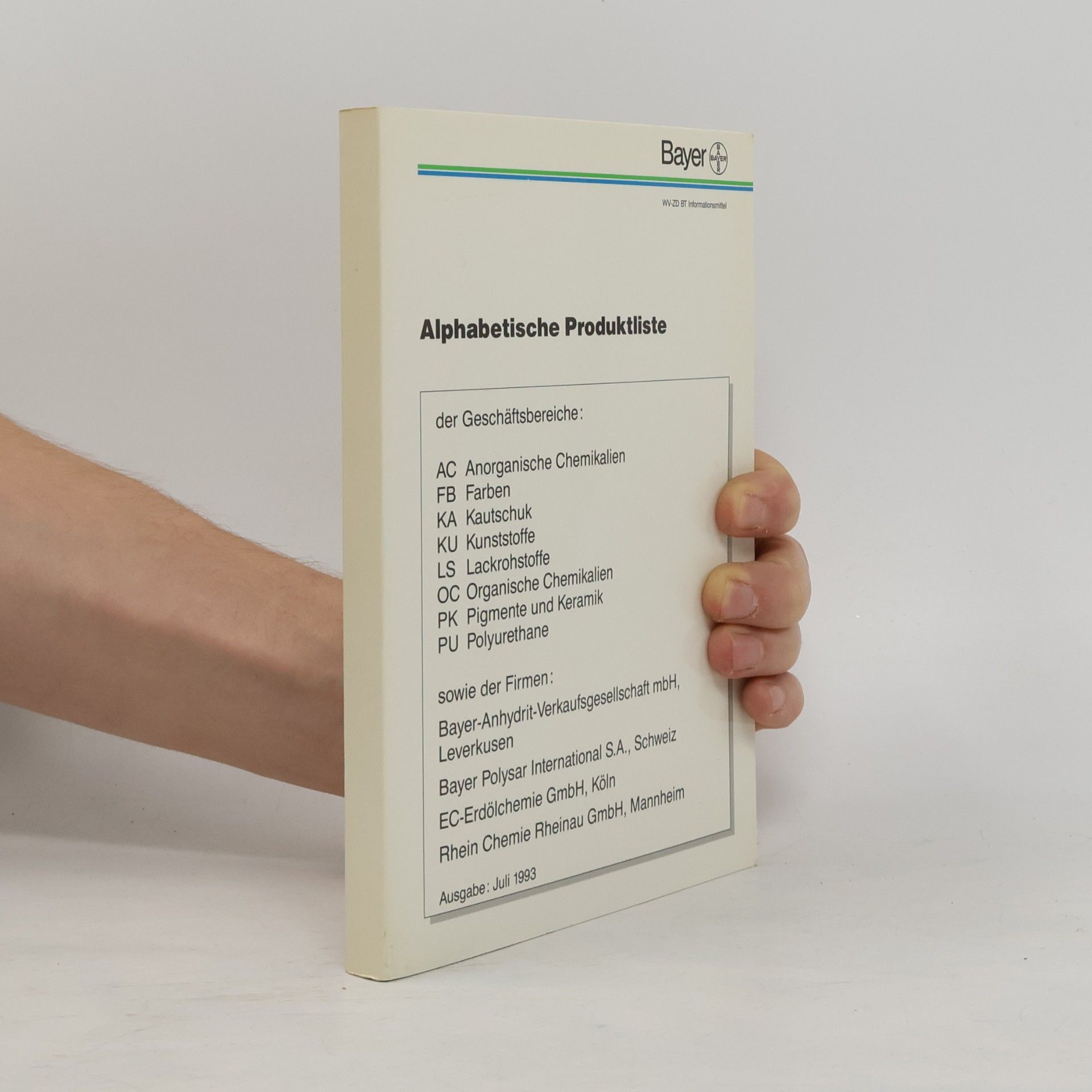 Kolektiv autorů Alphabetische Produktliste