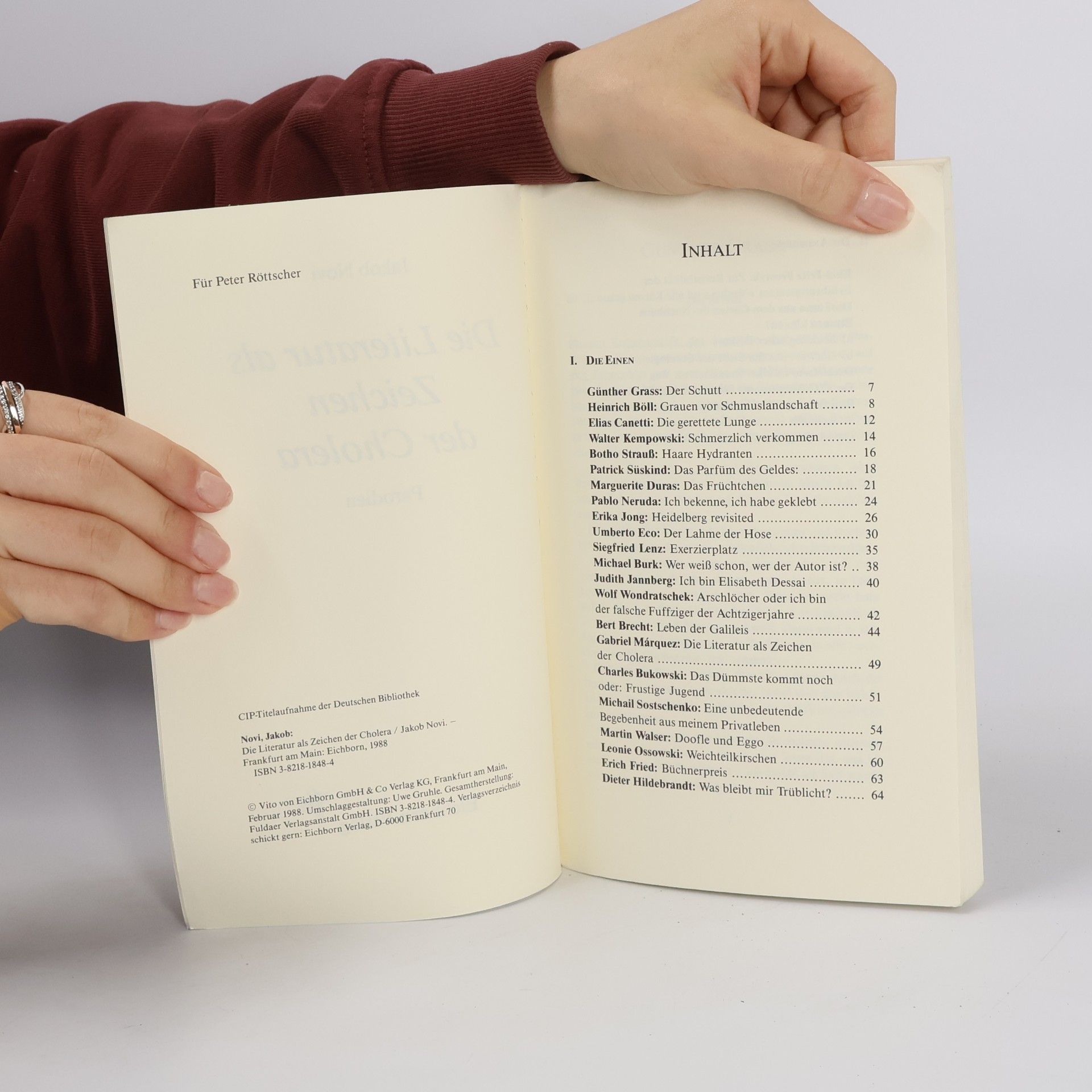 Jakob Novi Die Literatur als Zeichen der Cholera