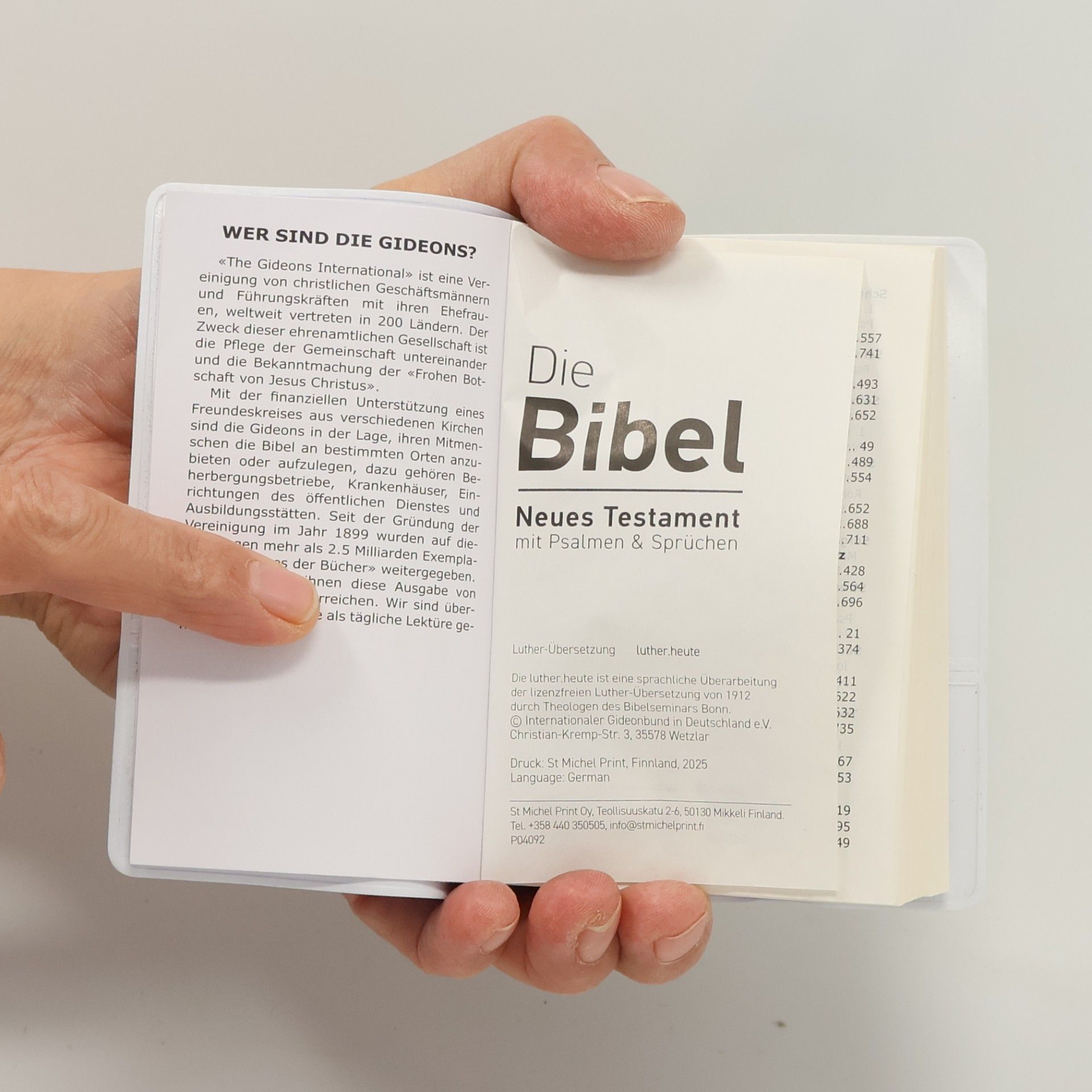 Martin Luther Die Bibel. Neues Testament mit Psalmen & Sprüchen