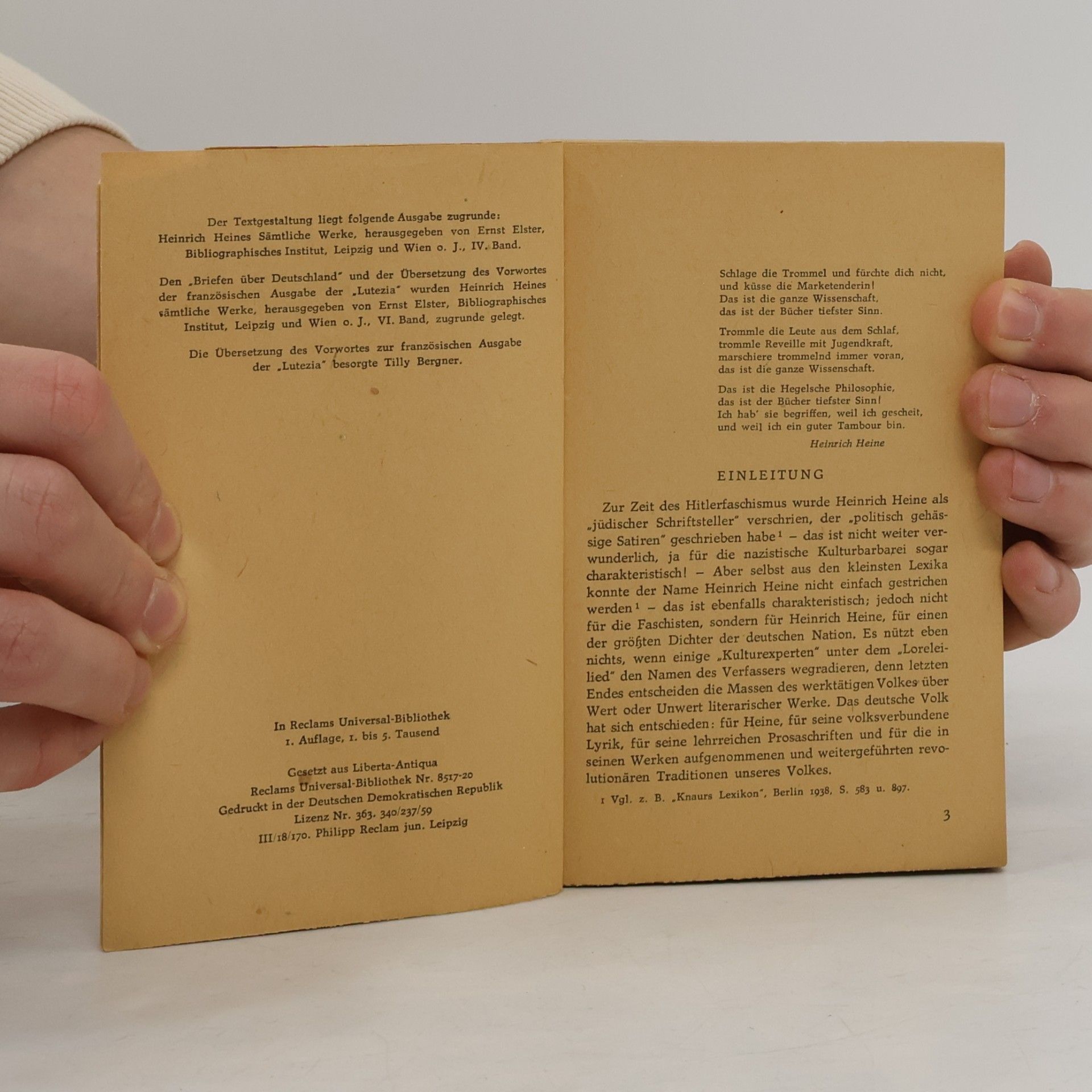 Heinrich Heine Zur Geschichte der Religion und Philosophie in Deutschland