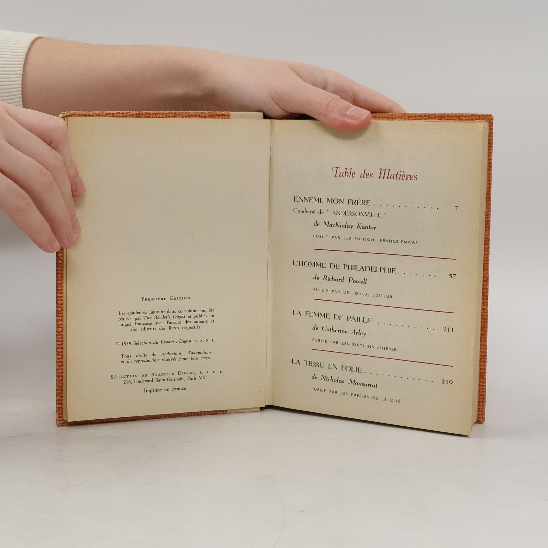 Autorenkollektiv Sélection du livre: Andersonville. L'Homme de Philadelphie. La Femme de Paille. La Tribu en Folie
