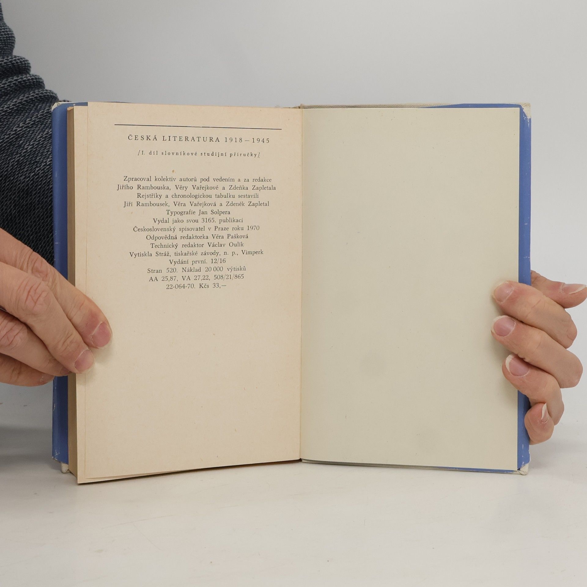 Autorenkollektiv Česká literatura 1918–1945. I. díl slovníkové studijní příručky