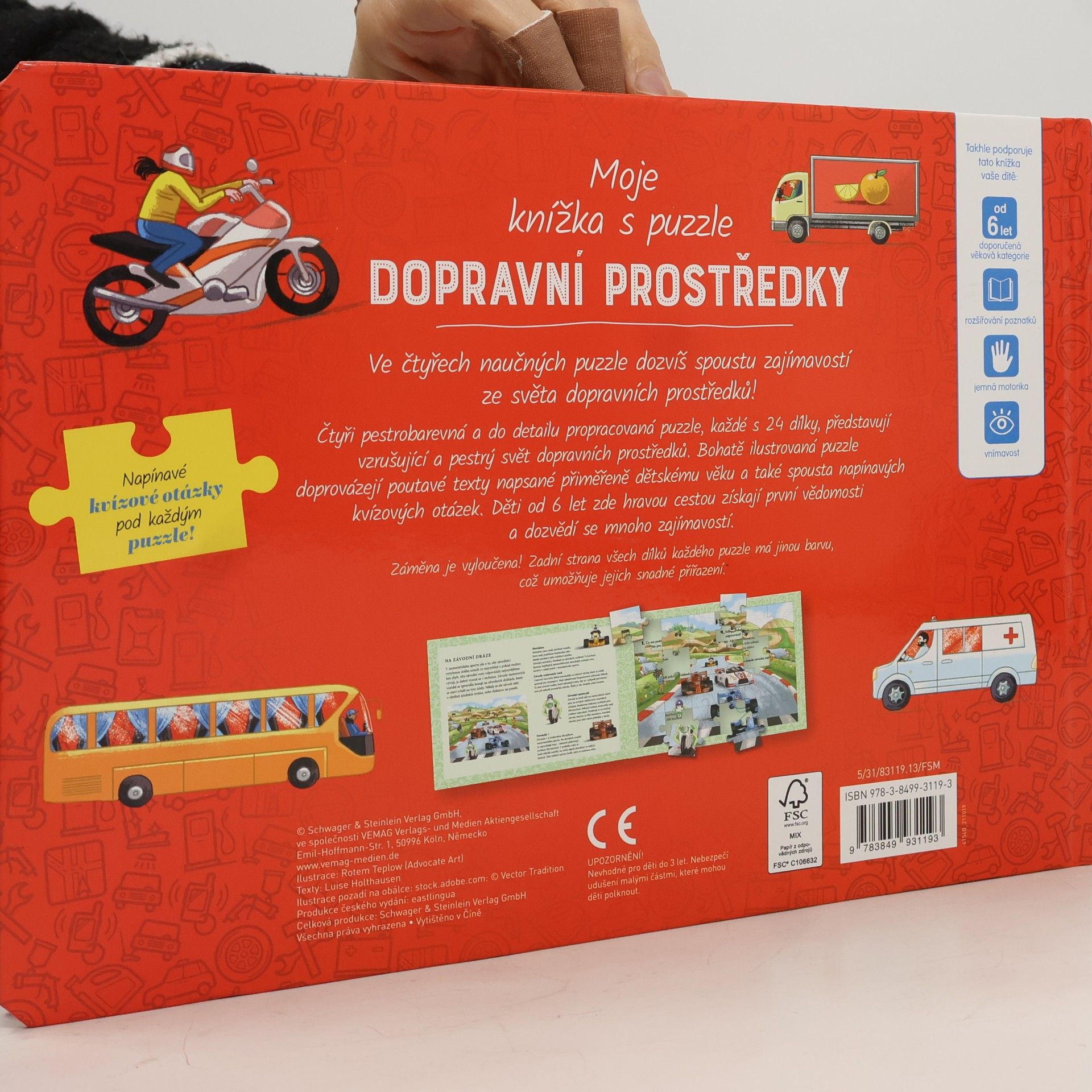 Luise Holthausen Mojde knížka s puzzle. Dopravní prostředky