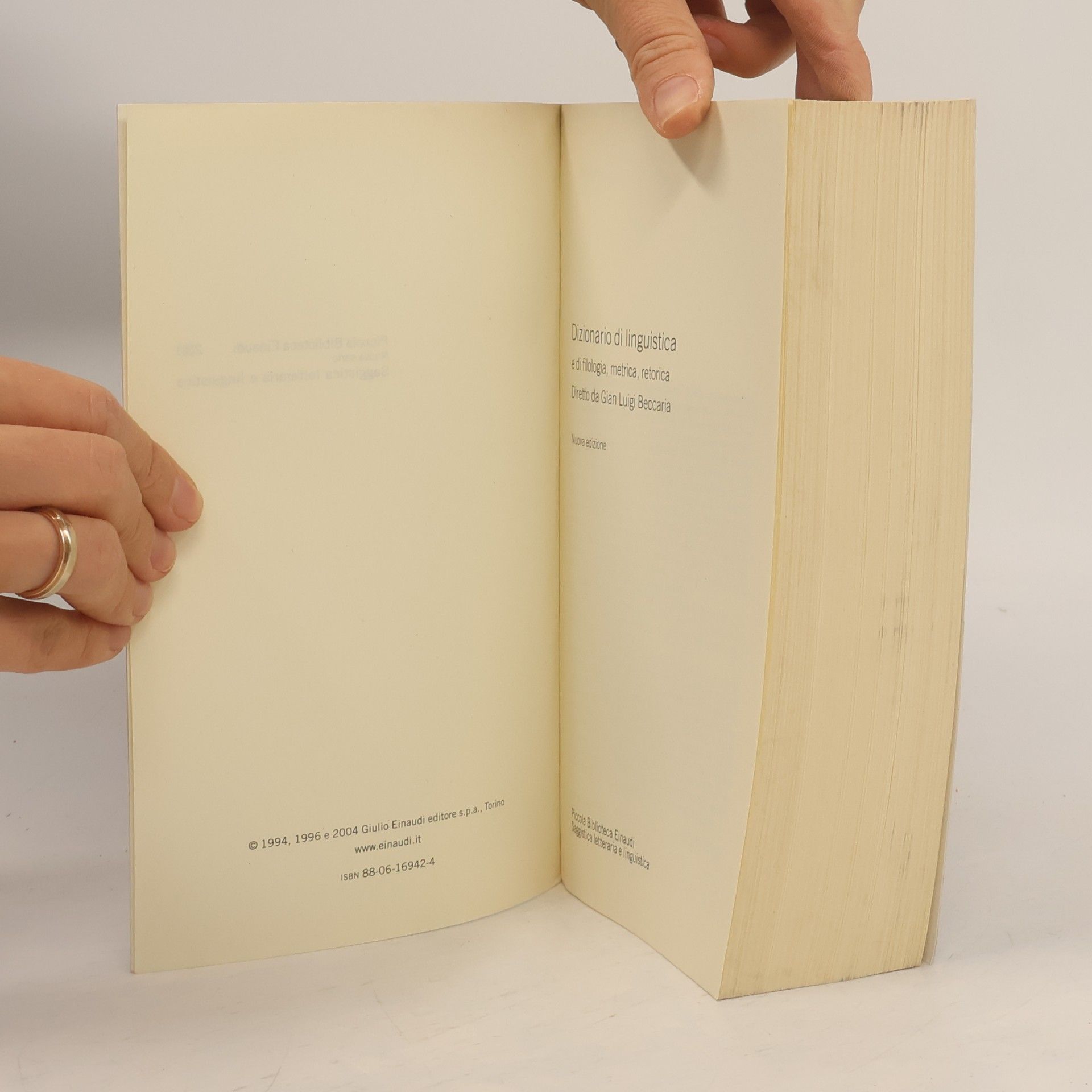 Gian Luigi Beccaria Piccola biblioteca Einaudi - 280: Dizionario di linguistica e di filologia, metrica, retorica - Nuova edizione