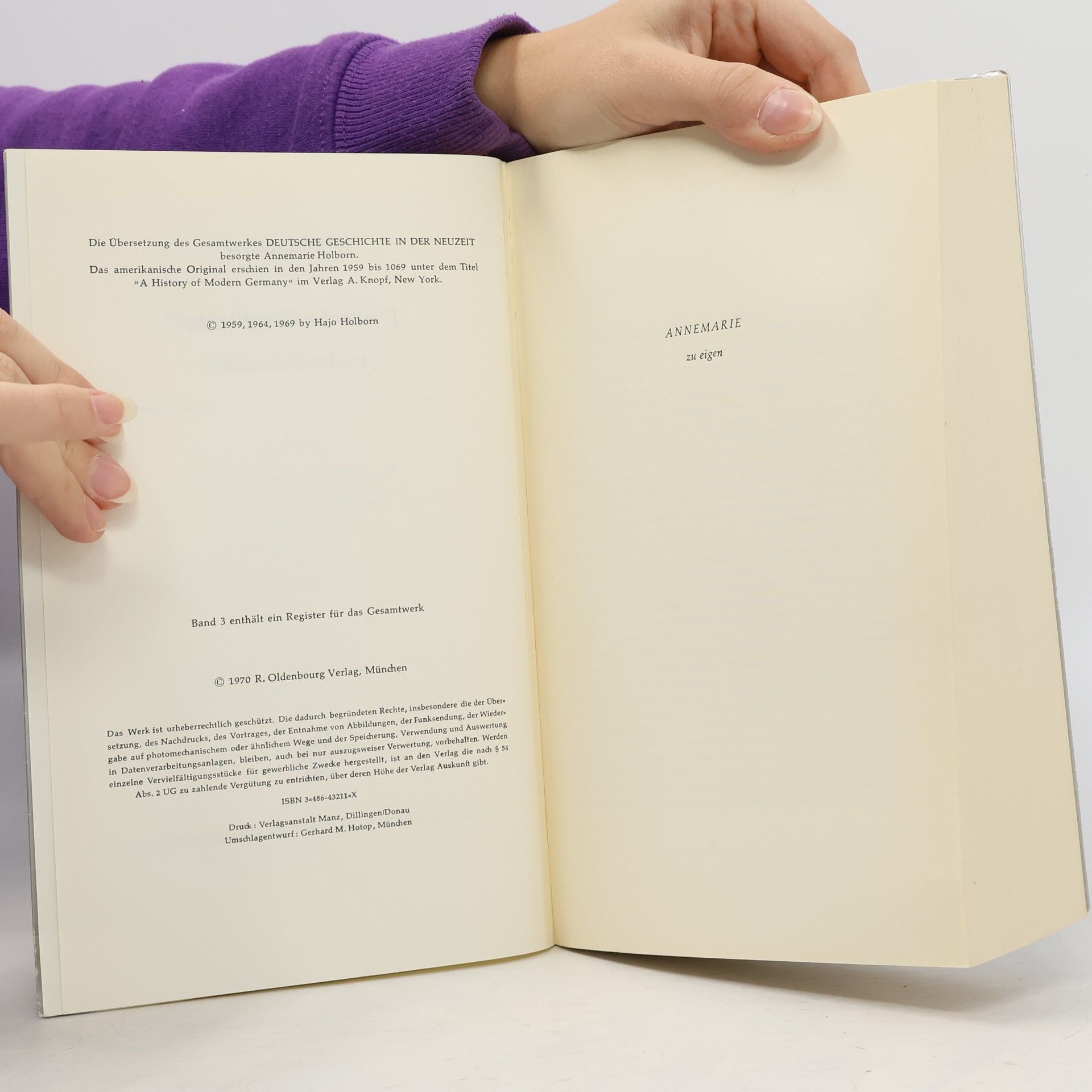 Hajo Holborn Deutsche Geschichte in der Neuzeit I.