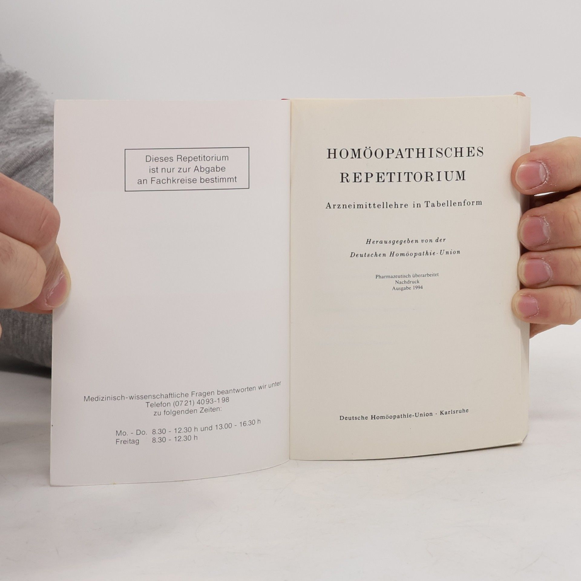 AA.VV. Homöopathisches Repetitorium