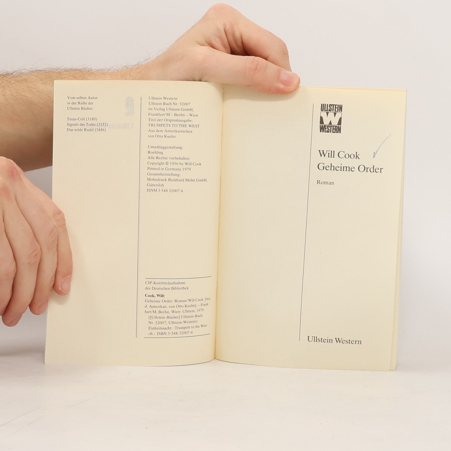 Will Cook Ullstein Western - 380: Geheime Order