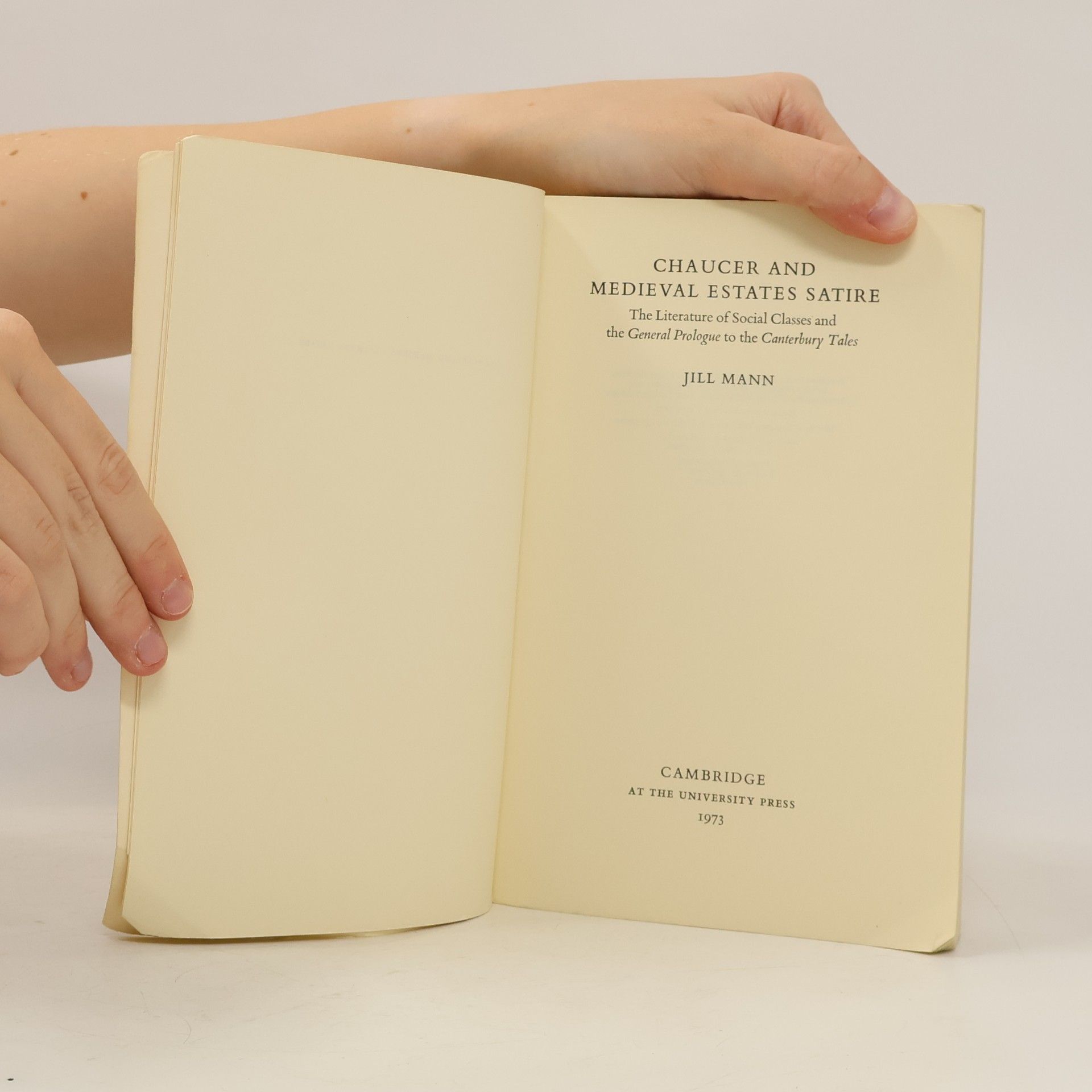 Jill Mann Chaucer and Medieval Estates Satire