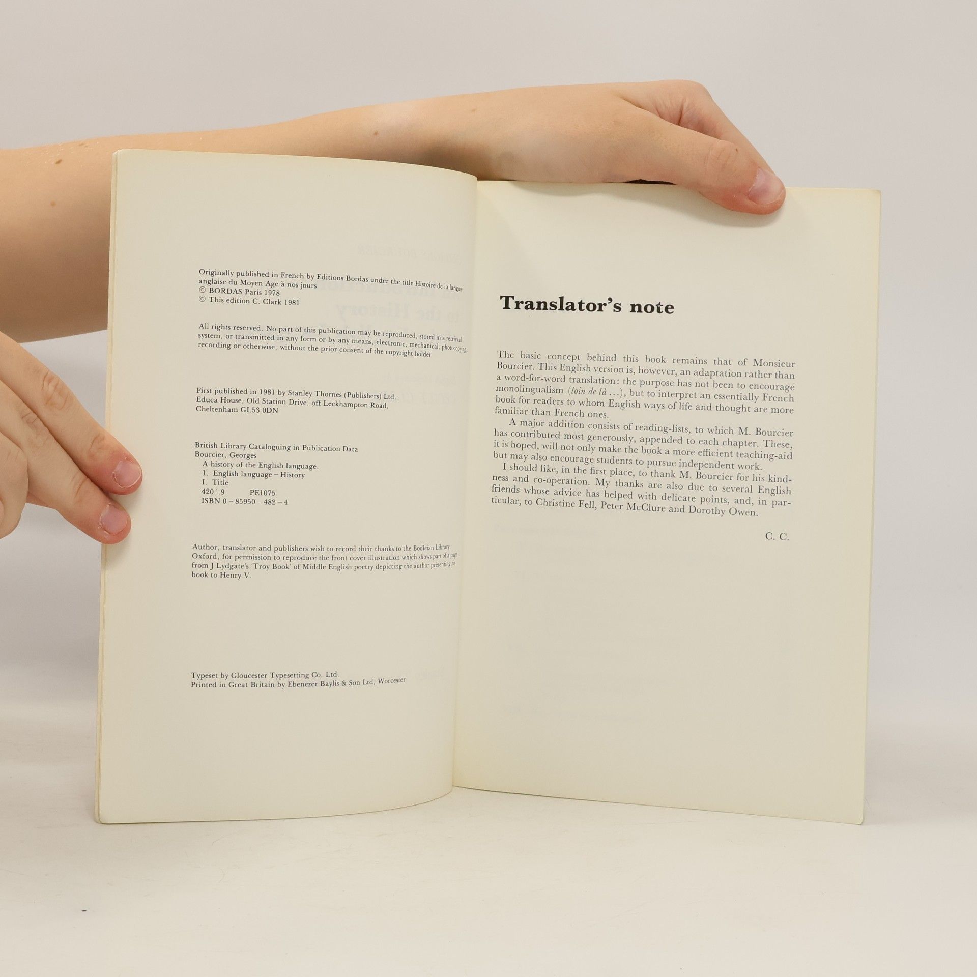 Georges Bourcier An Introduction to the History of the English Language