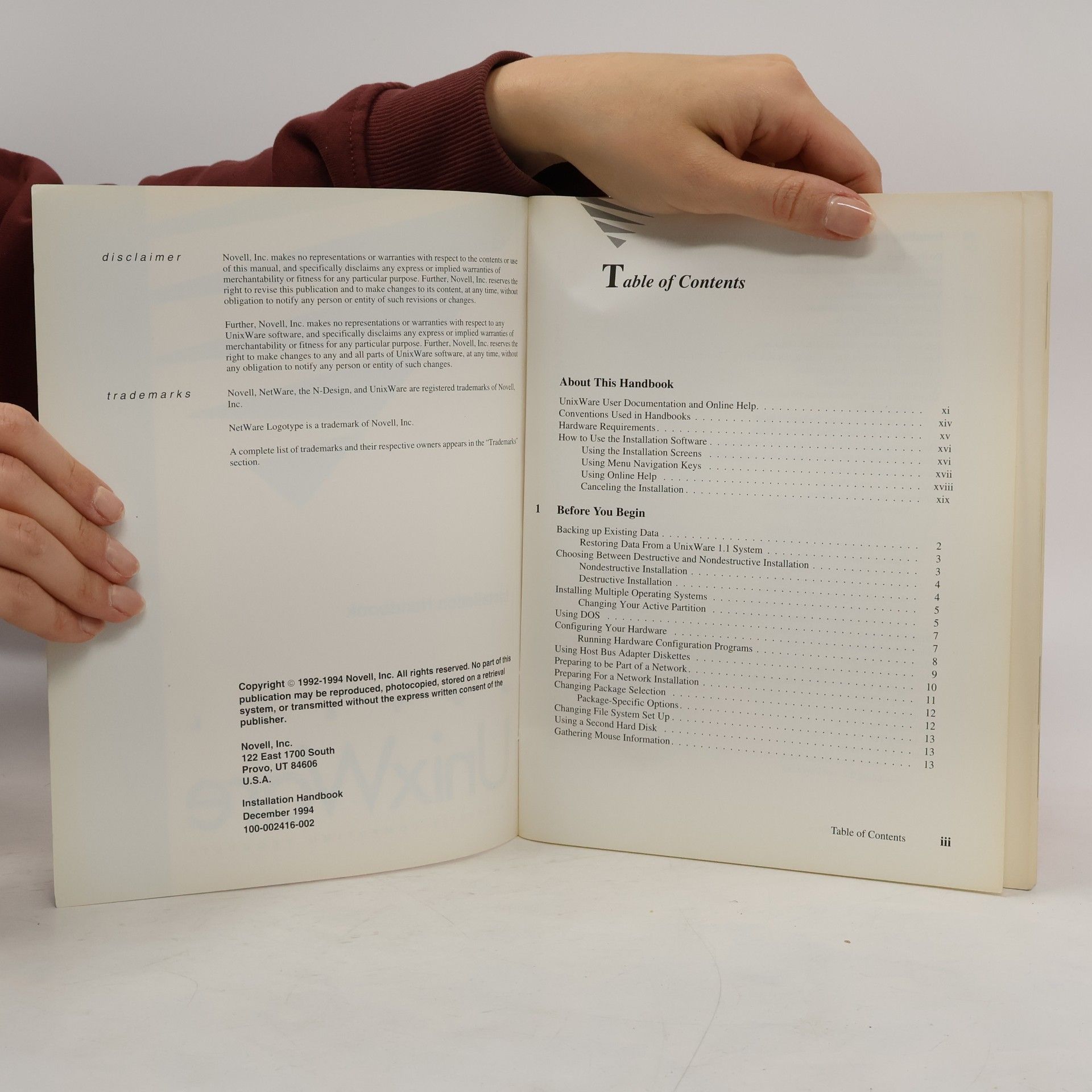 Various authors UnixWare 2 Installation Handbook