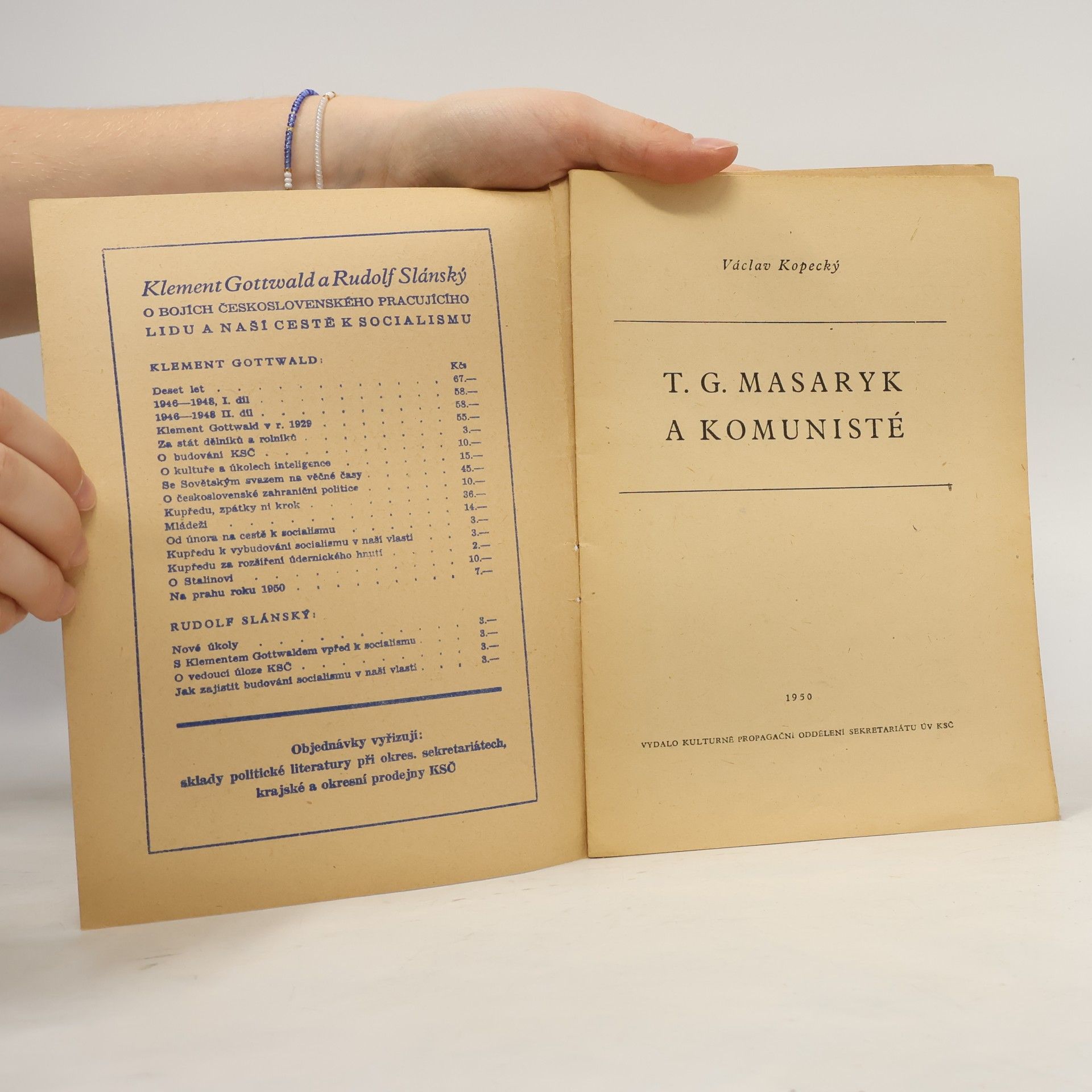 Václav Kopecký T.G. Masaryk a komunisté