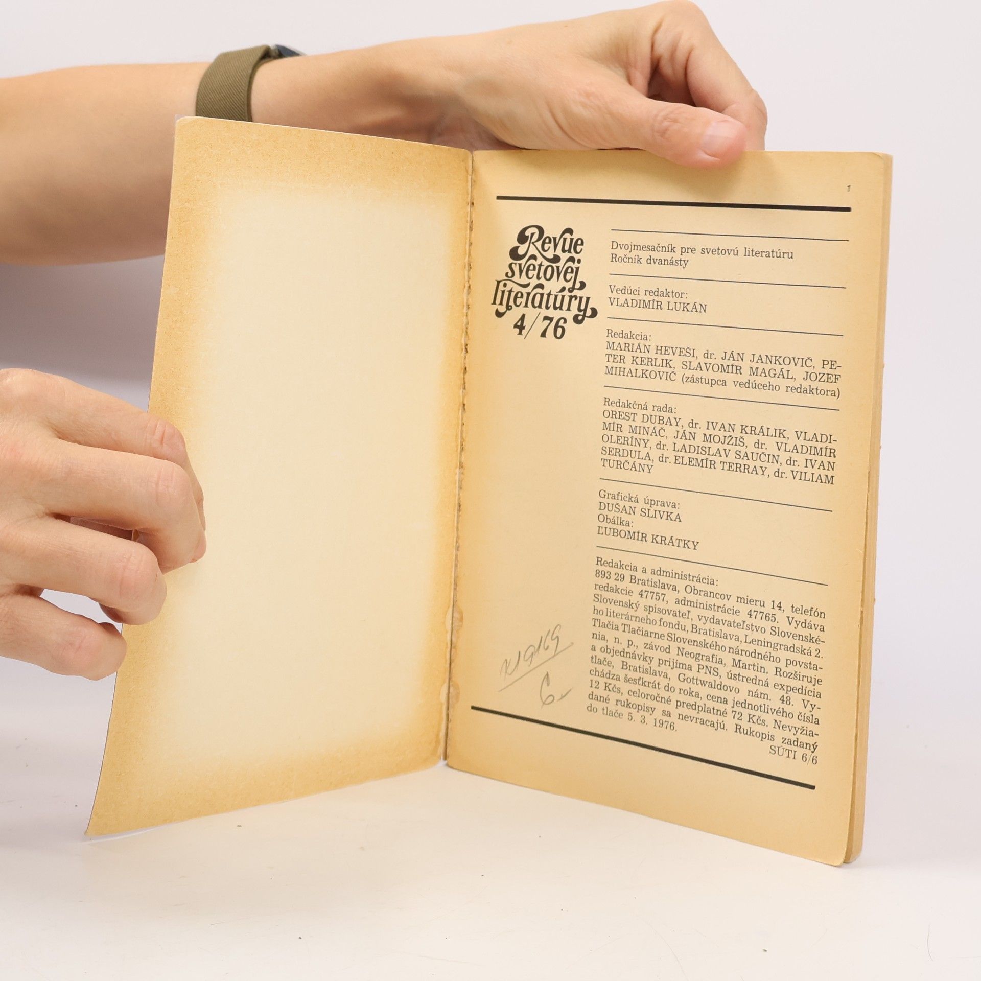 Kolektiv autorů Revue svetovej literatúry 4/1976