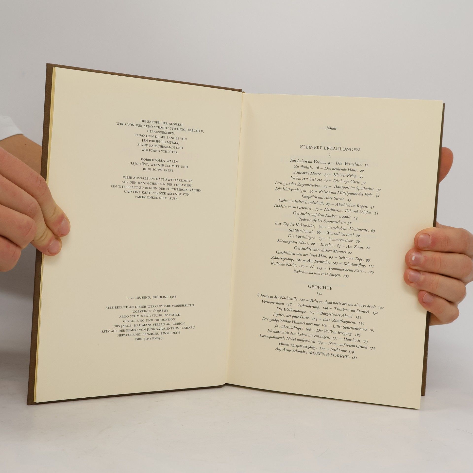 Arno Schmidt Werke, Bargfelder Ausgabe - 4: Kleinere Erzählungen, Gedichte, Juvenilia