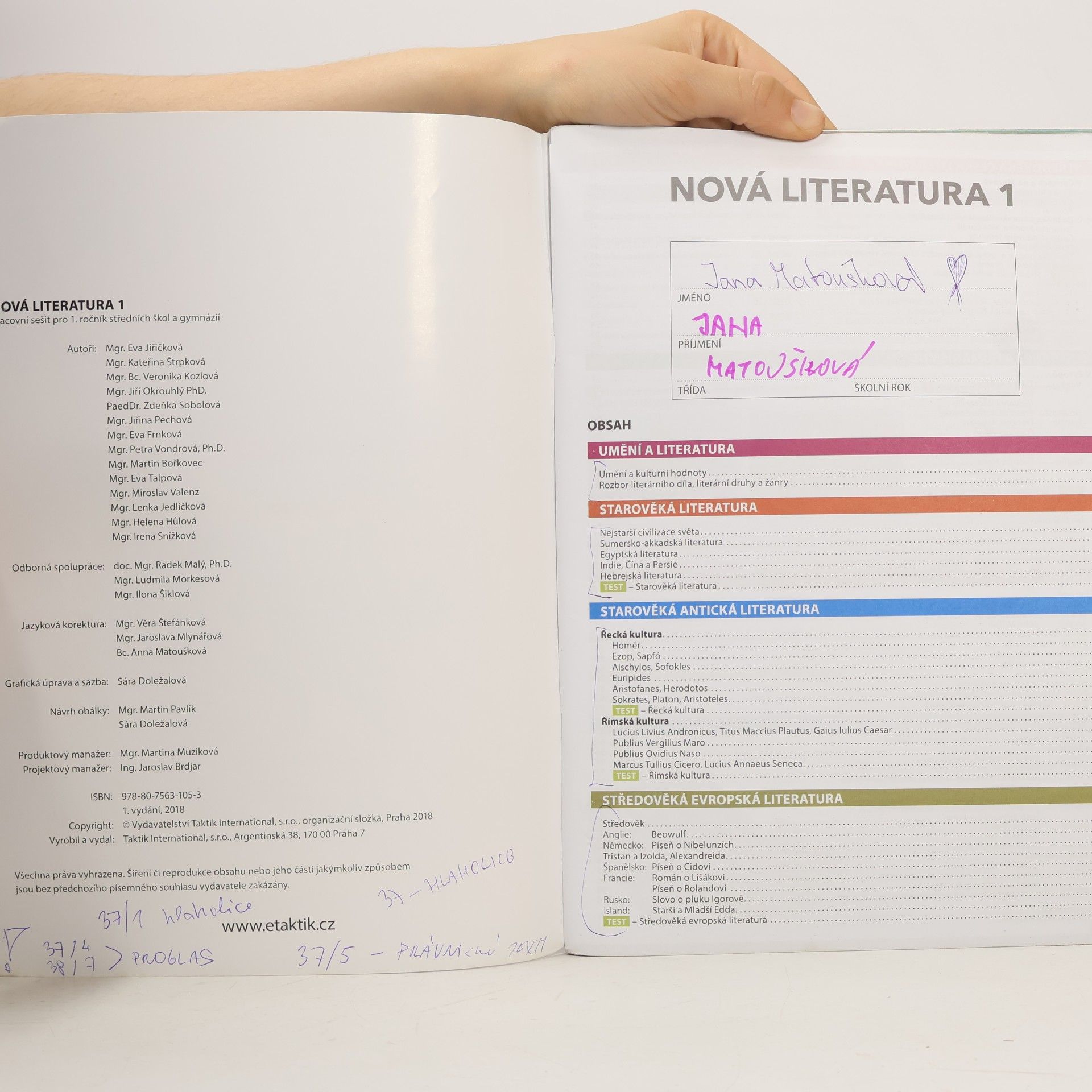 Petra Vondrová Nová literatura 1 pro střední školy : pracovní sešit pro 1. ročník