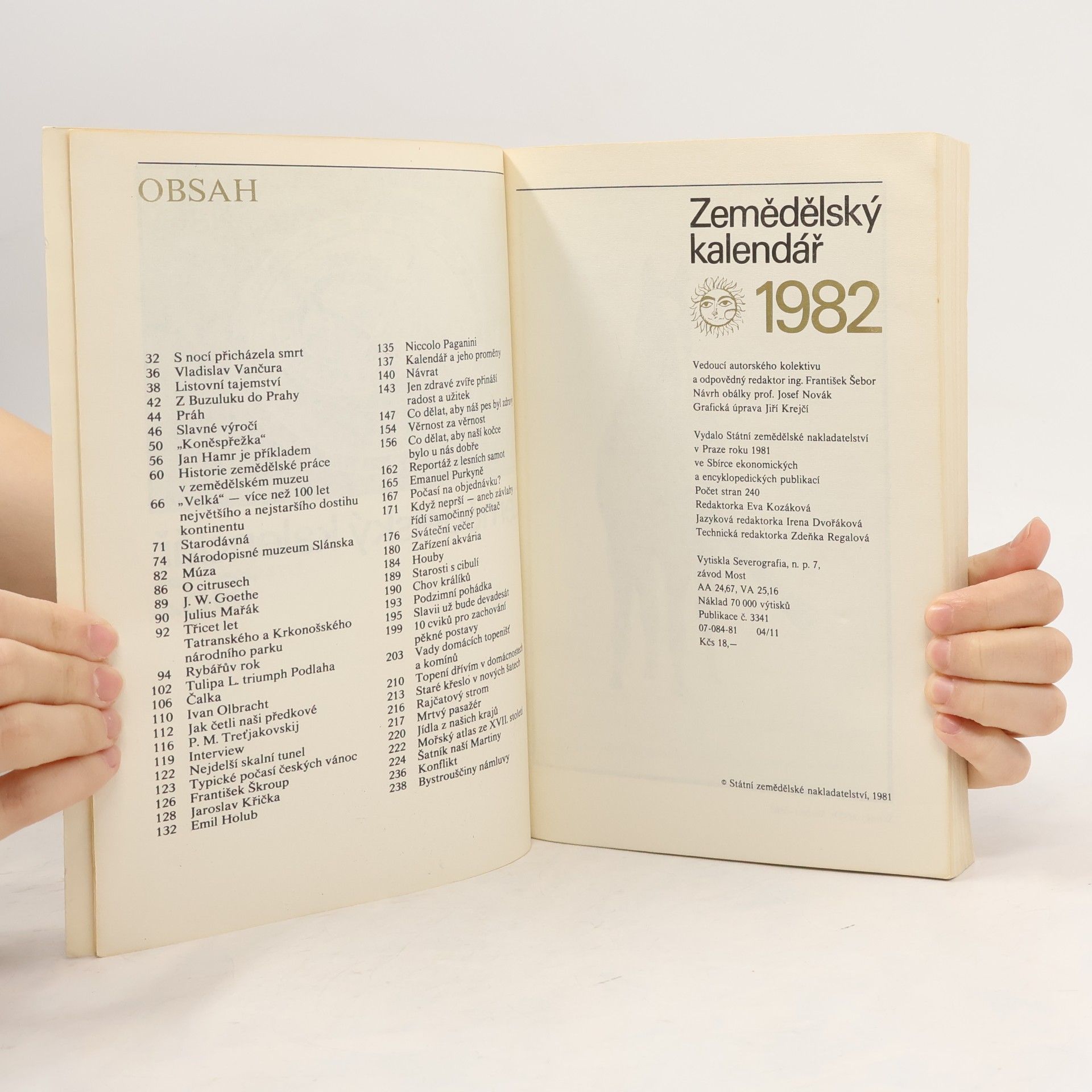Collectif d'auteurs Zemědělský kalendář 1982