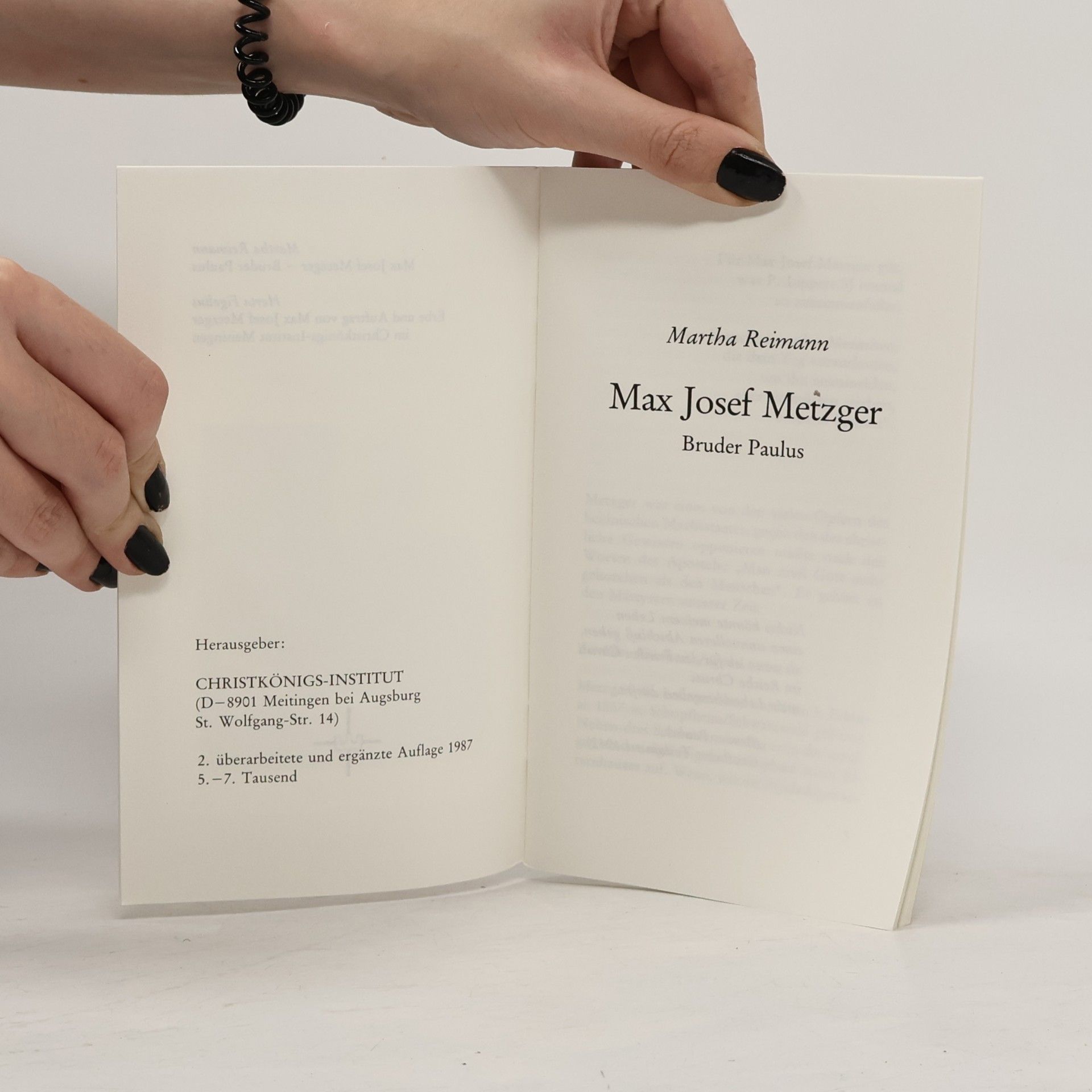 Martha Reimann Max Josef Metzger