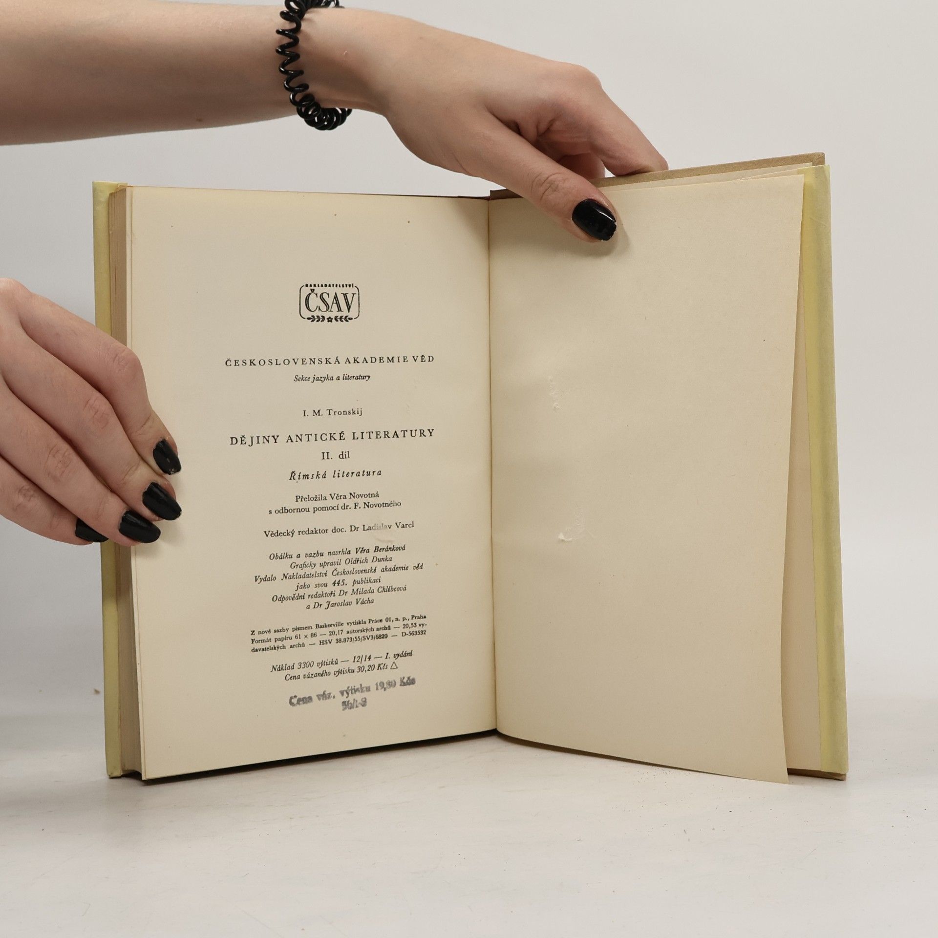I. M. Tronskij Dějiny antické literatury II - Římská literatura (Ocpl, 304 s.)