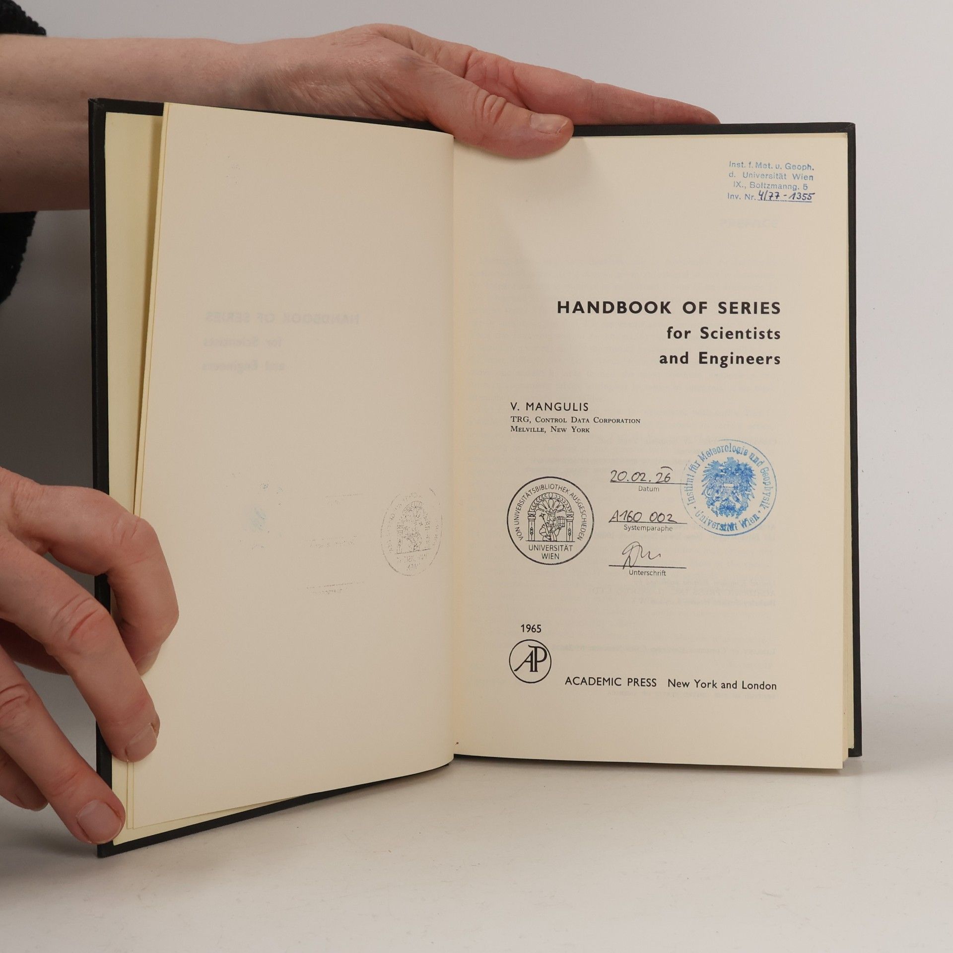 V. Mangulis Handbook of Series for Scientists and Engineers