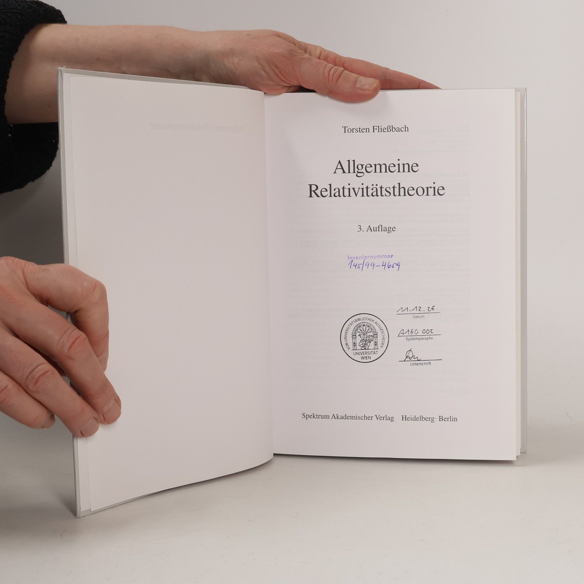 Torsten Fließbach Allgemeine Relativitätstheorie