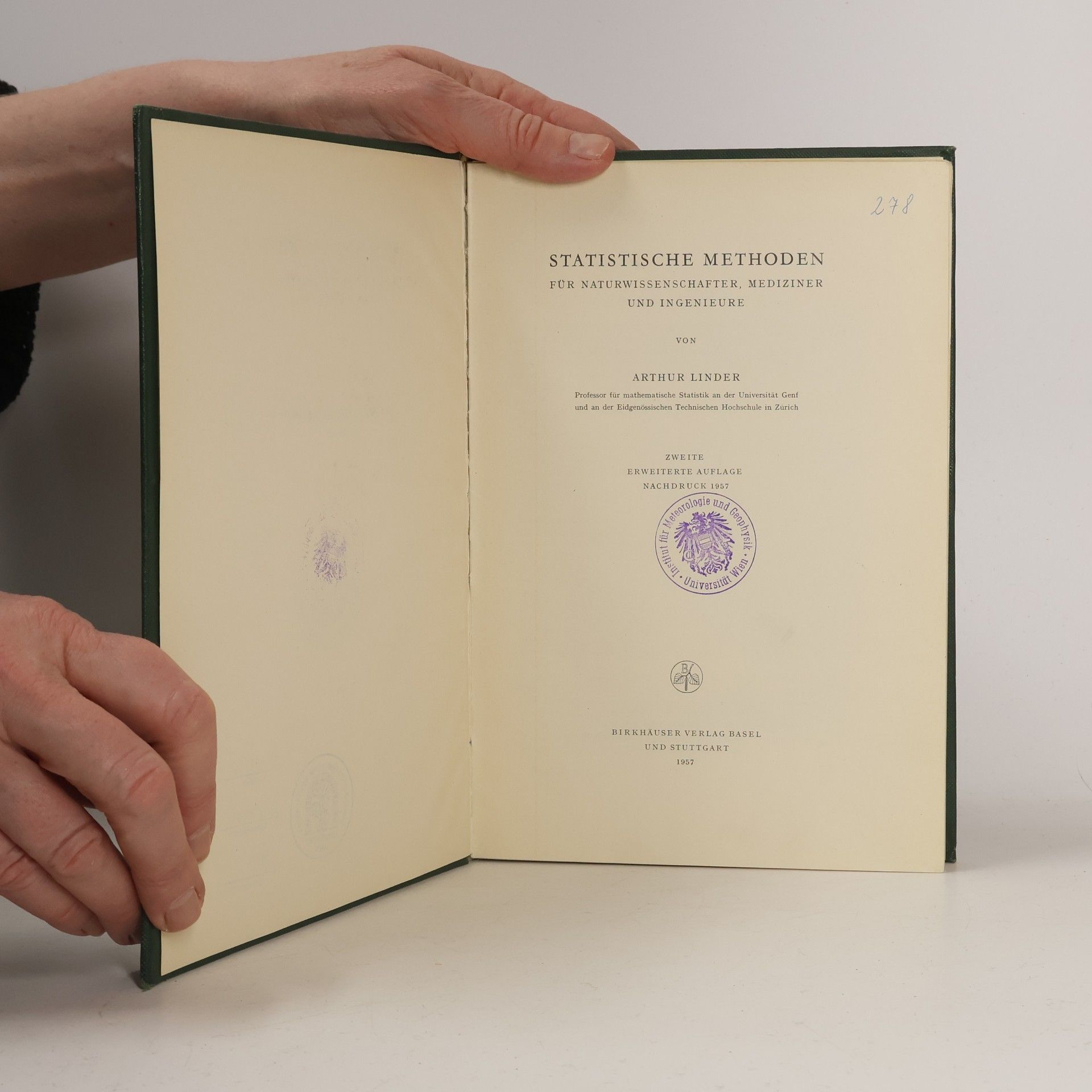 Arthur Linder Statistische Methoden