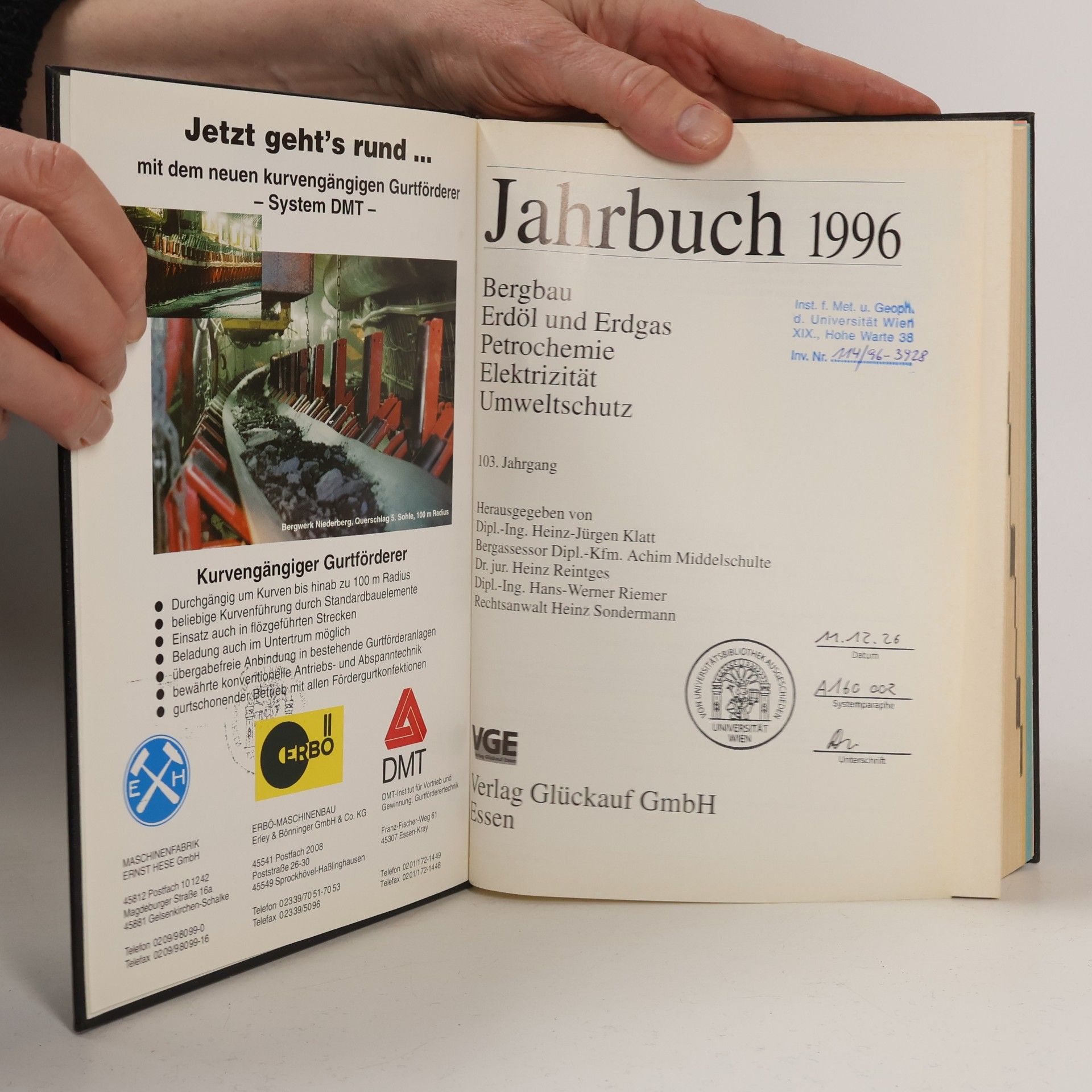 Autorenkollektiv Jahrbuch 103. Jahrgang, 1996