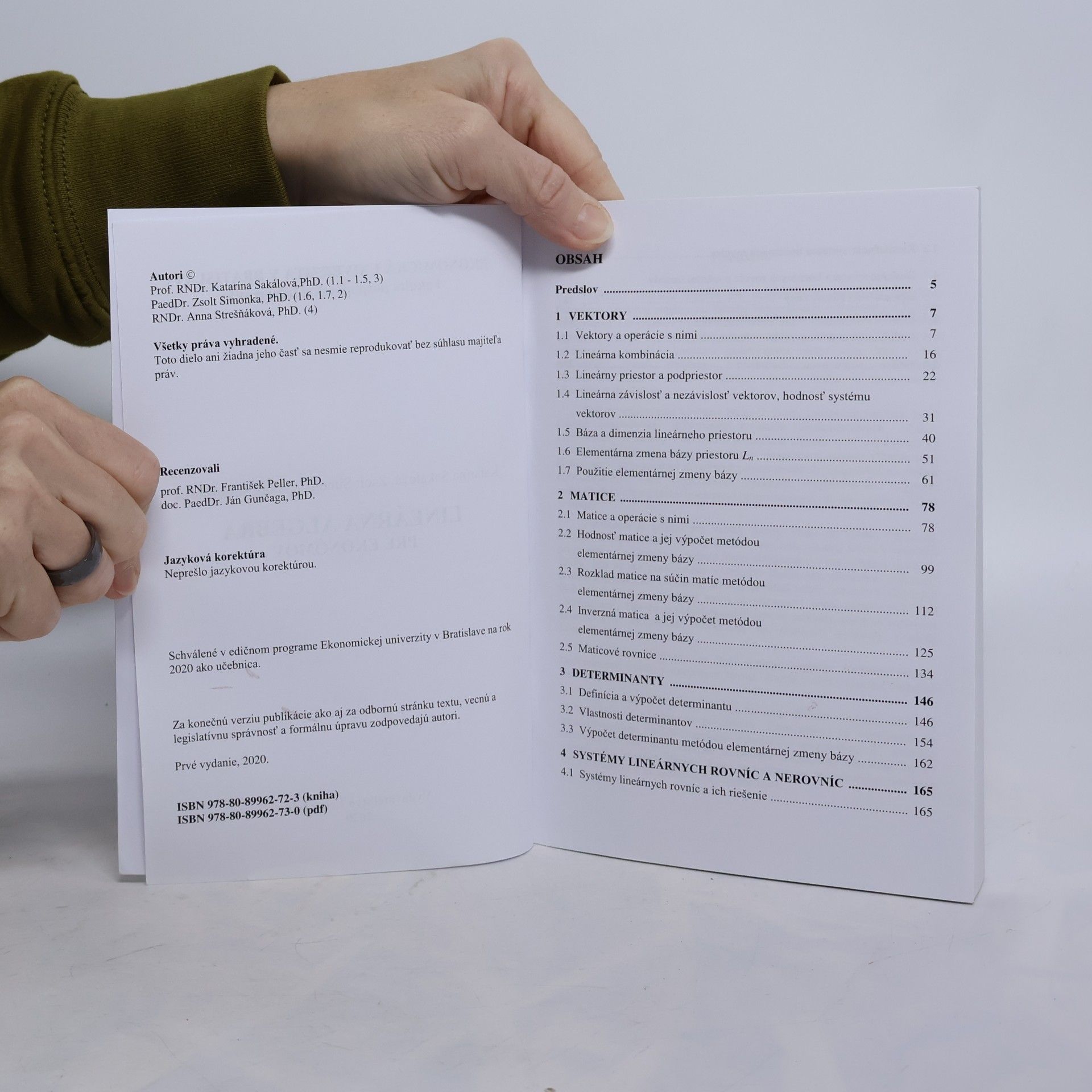 Katarína Sakálová Lineárna algebra pre ekonómov