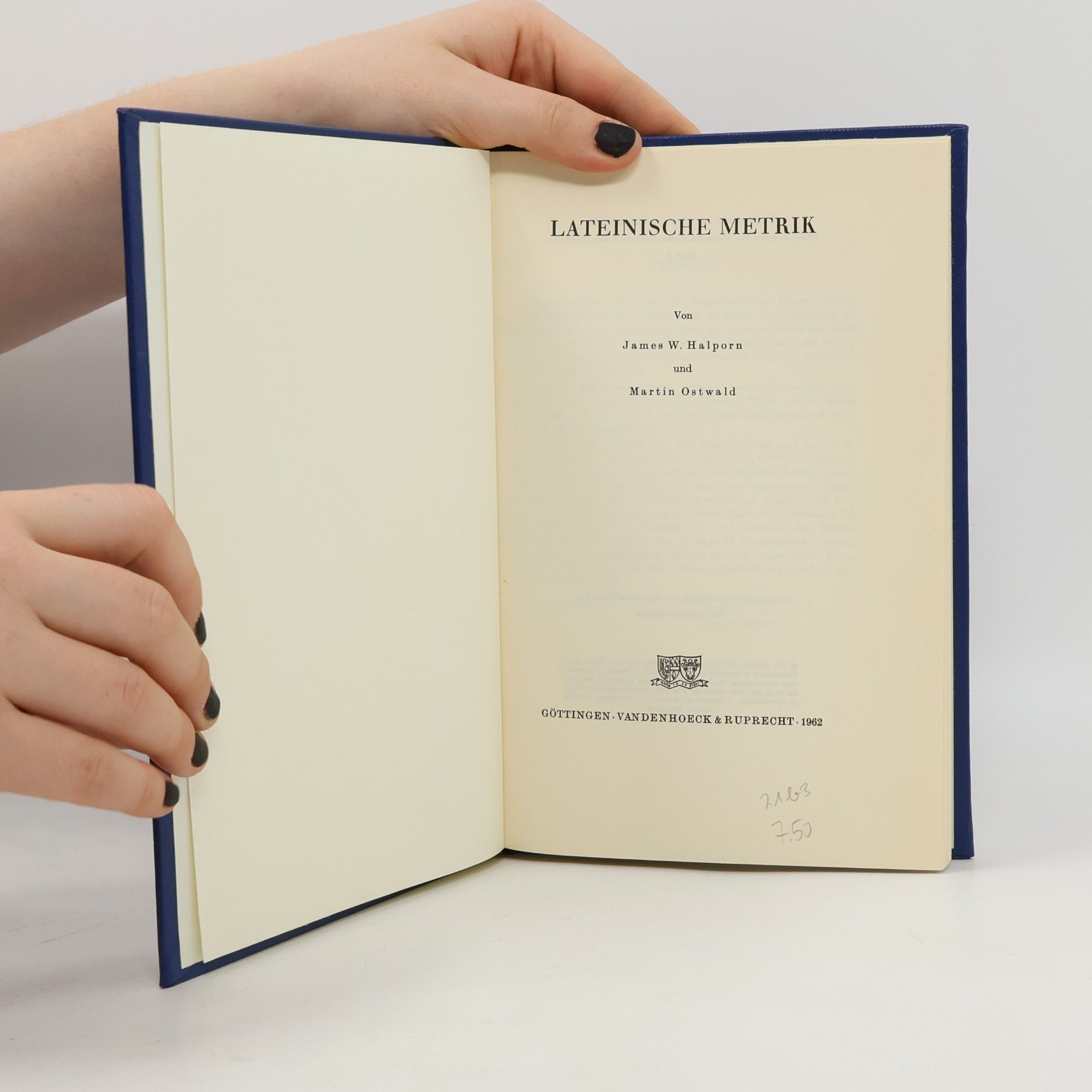 J. W. Halporn Lateinische Metrik