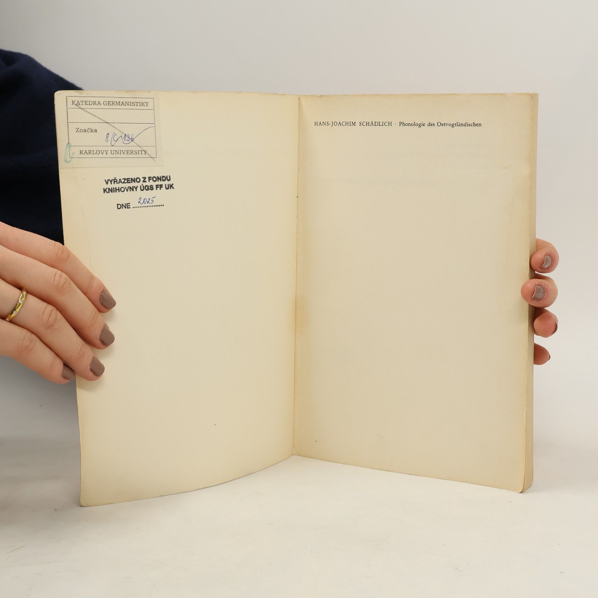 Hans Joachim Schädlich Phonologie des Ostvogtländischen