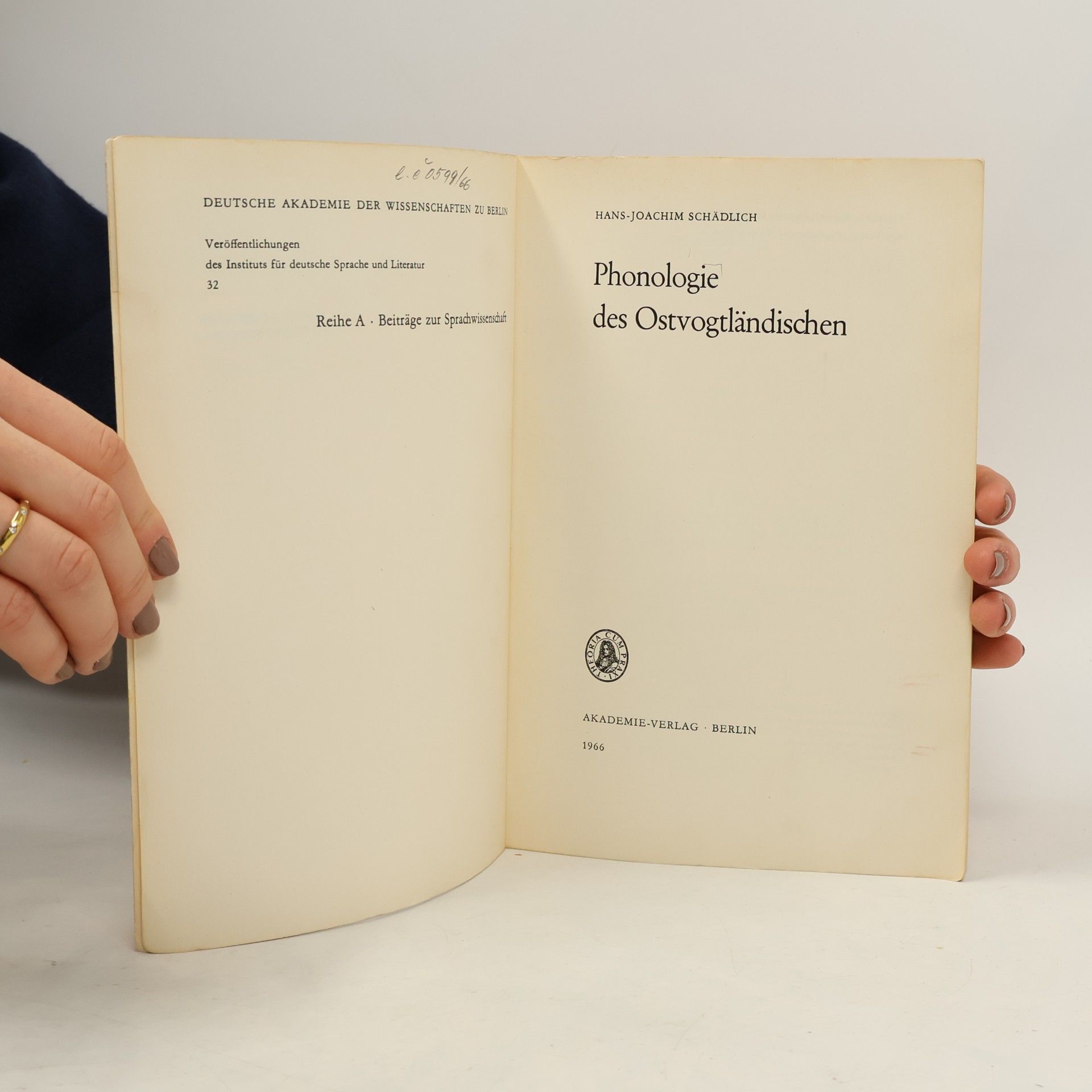 Hans Joachim Schädlich Phonologie des Ostvogtländischen