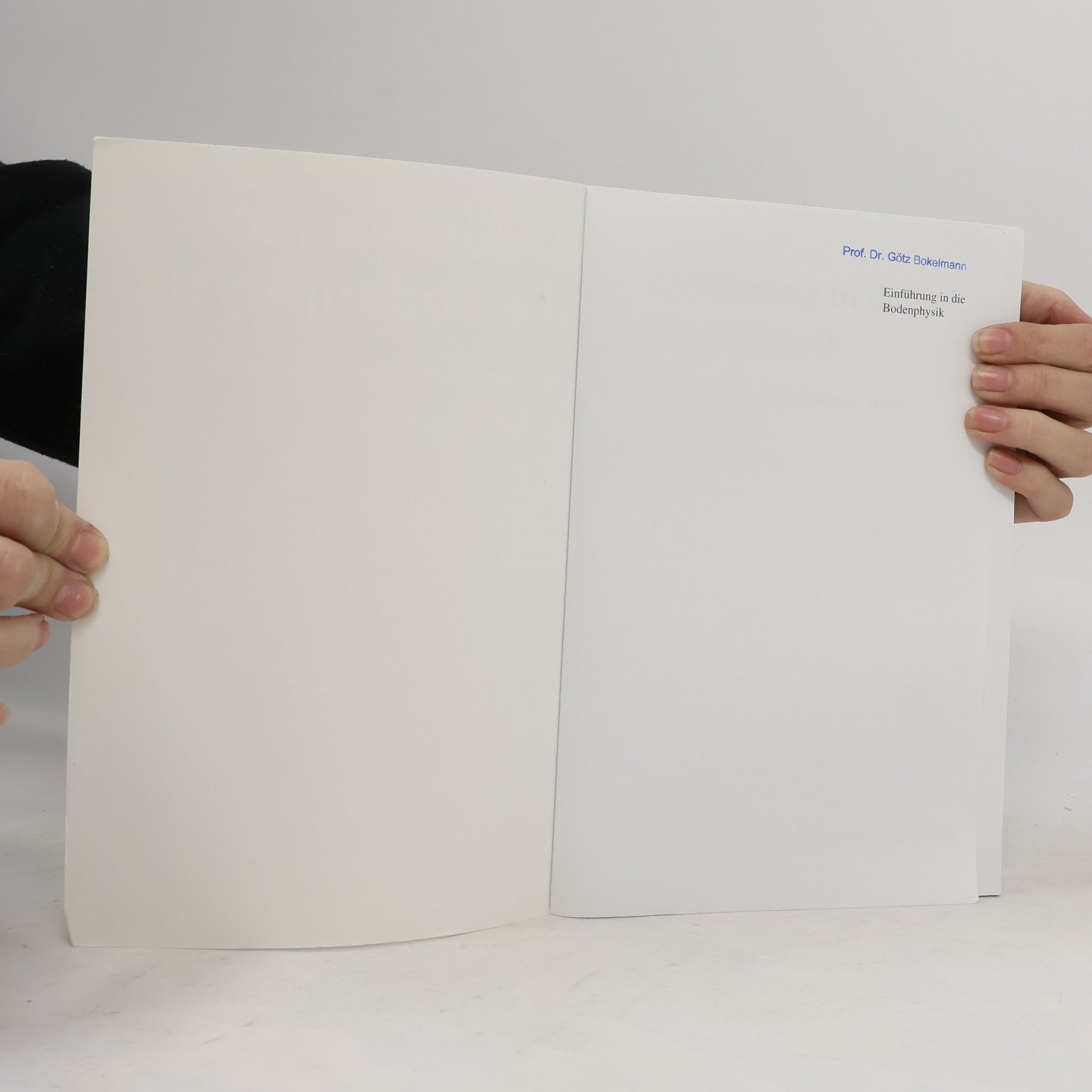 Karl Heinrich Hartge Einführung in die Bodenphysik