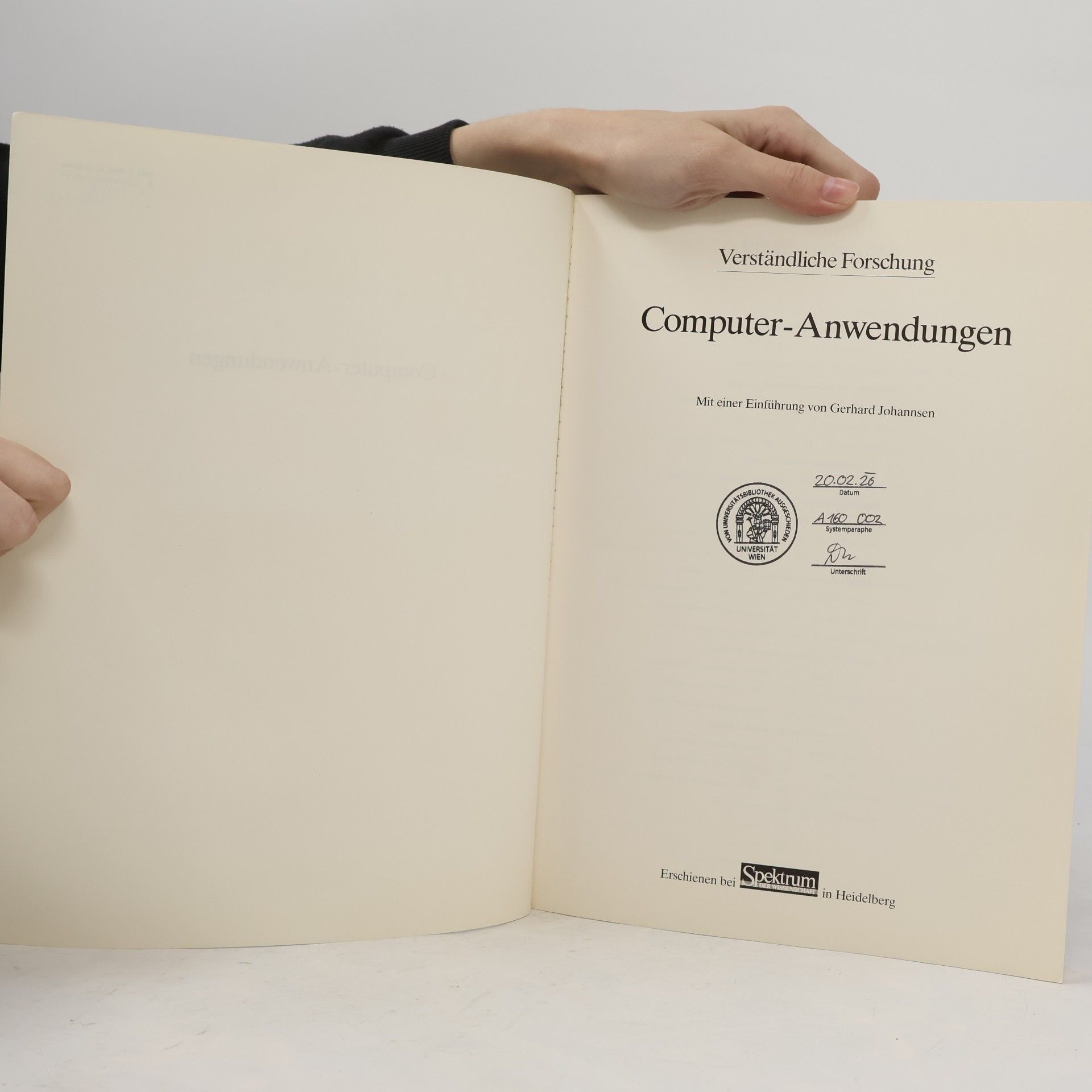 Gerhard Johannsen Spektrum der Wissenschaft: Computer-Anwendungen