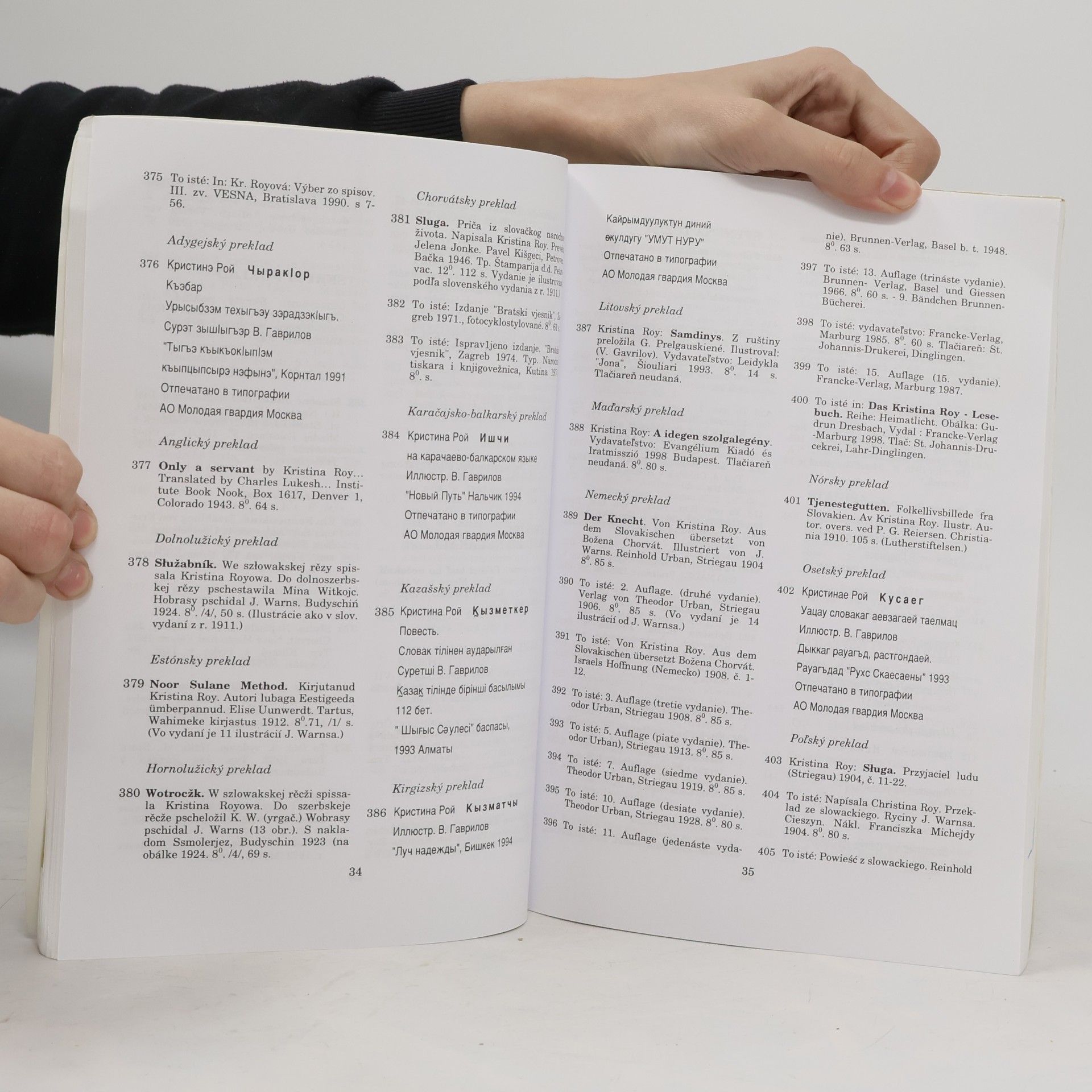 Juraj Potúček Bibliografia literárnej tvorby Kristíny Royovej