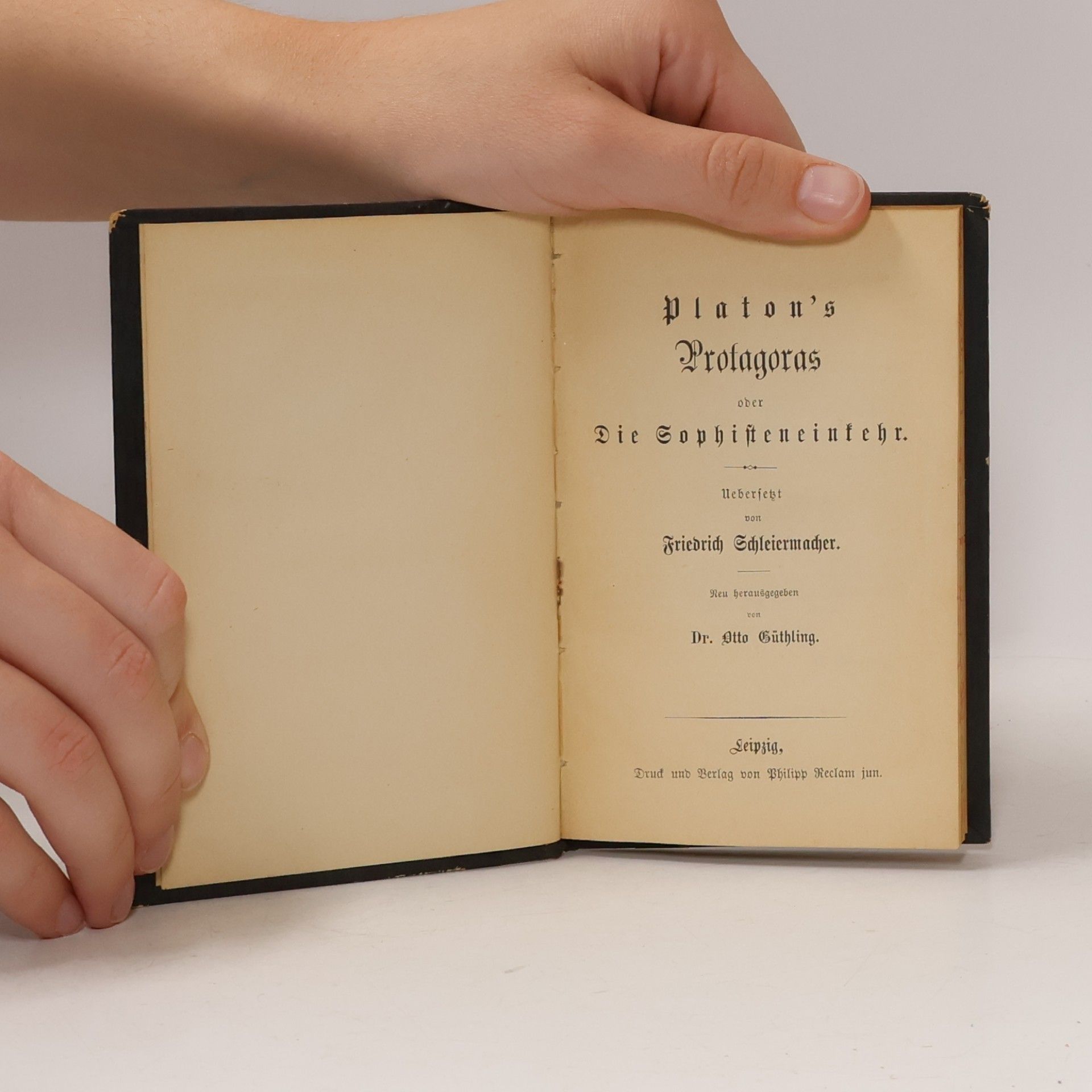 Friedrich Schleiermacher Platon's Protagoras oder Die Sophisteneinkehr