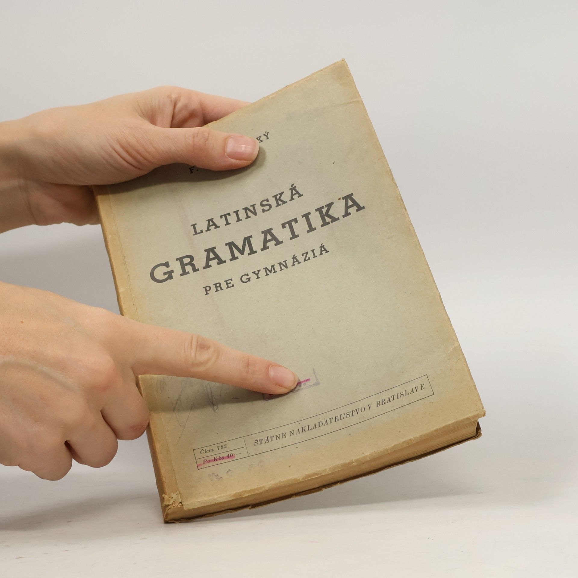 František Heřmanský Latinská gramatika pre gymnázia