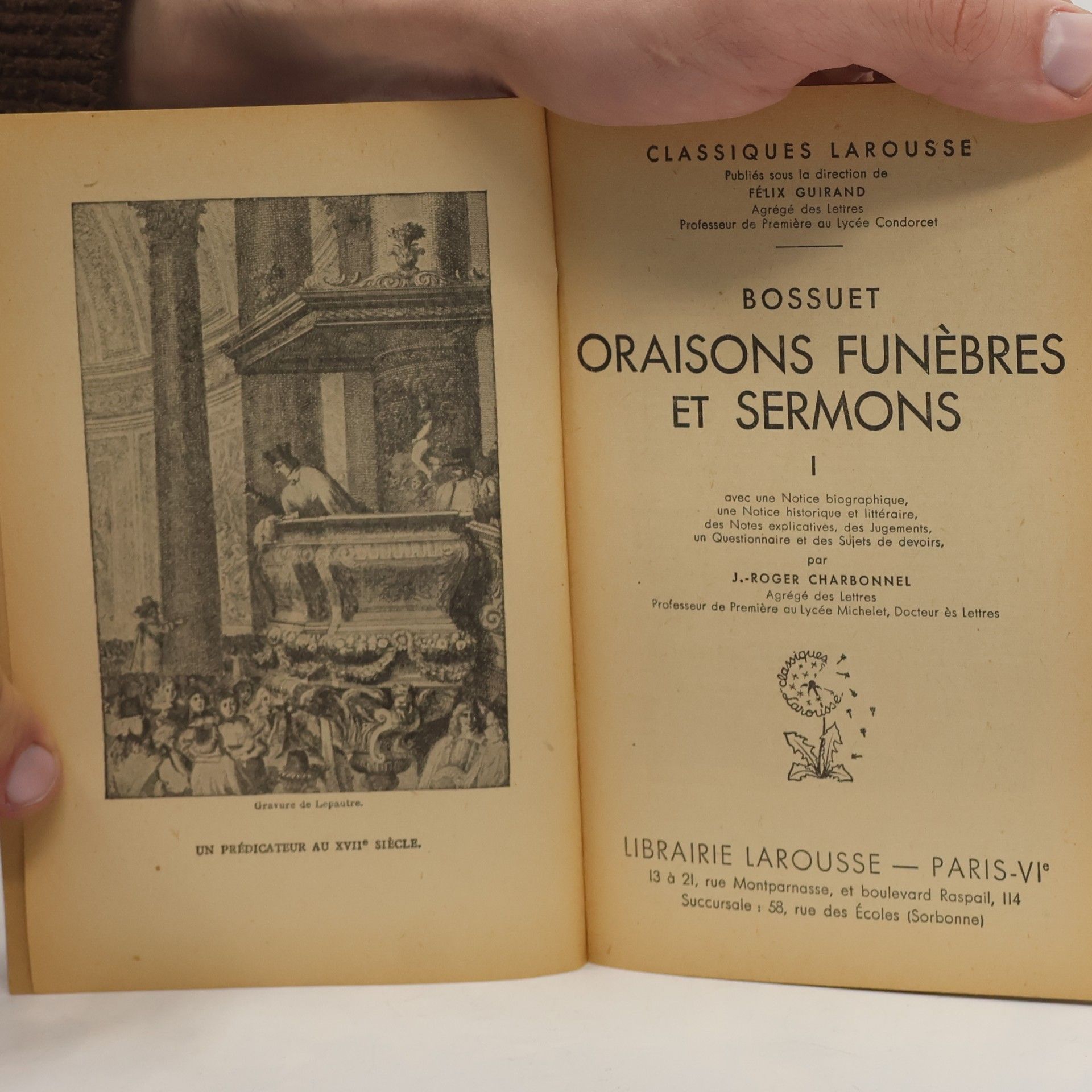 Jacques Bénigne Bossuet Oraisons funèbres et sermons I