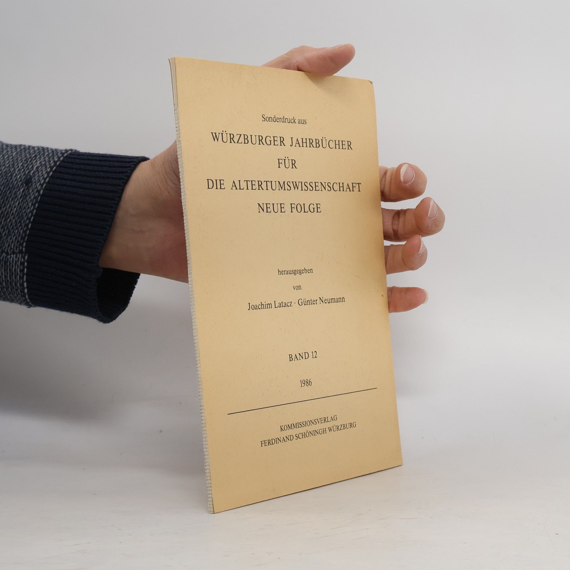 Würzburger Jahrbücher füaltertumswissenschaftr die Neue Folge Band 12