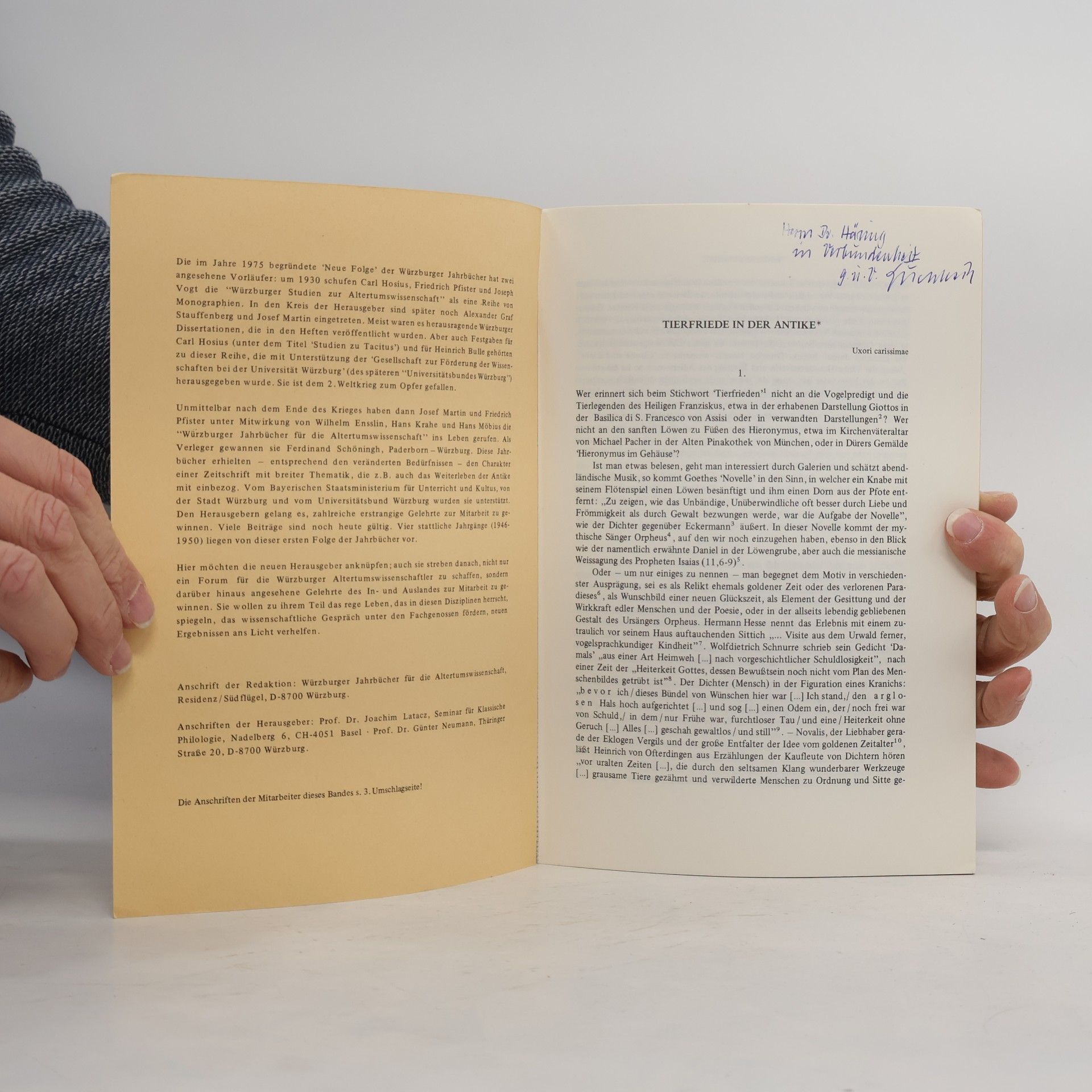 Joachim Latacz Würzburger Jahrbücher füaltertumswissenschaftr die Neue Folge Band 12