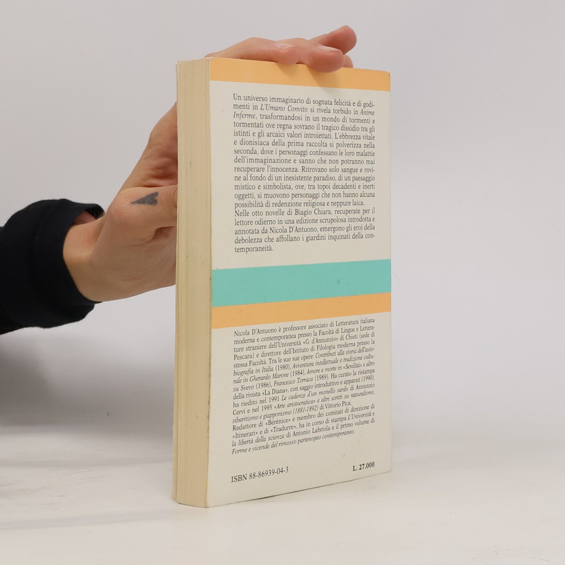 Biagio Chiara L'umano convito. Anime inferme - Saggio introduttivo, revisione testuale, note e bibliografia di Nicola D'Antuono