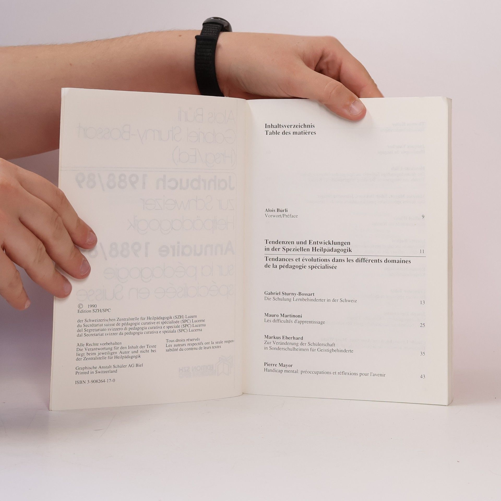 Alois Bürli Jahrbuch 1988/89 zur Schweizer Heilpädagogik / Annuaire 1988/89 sur la pédagogie spécialisée en Suisse