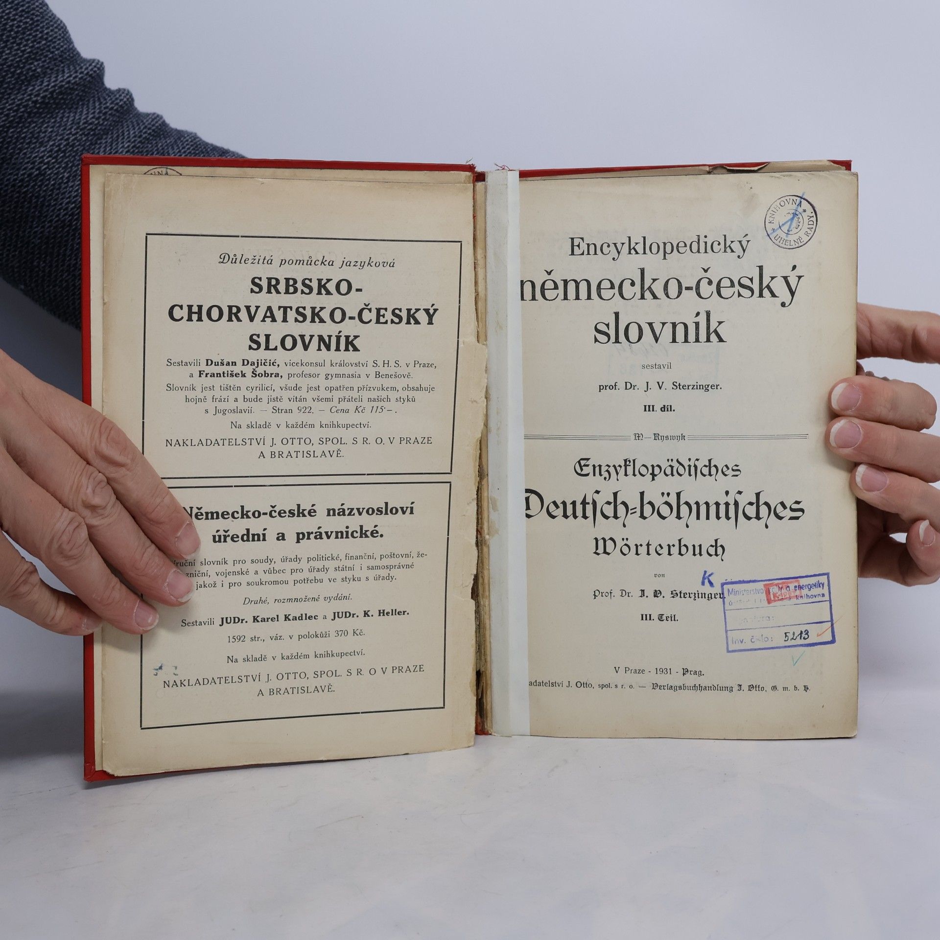 J. Otto Ottovy velké slovníky. Encyklopedický německo-český 3