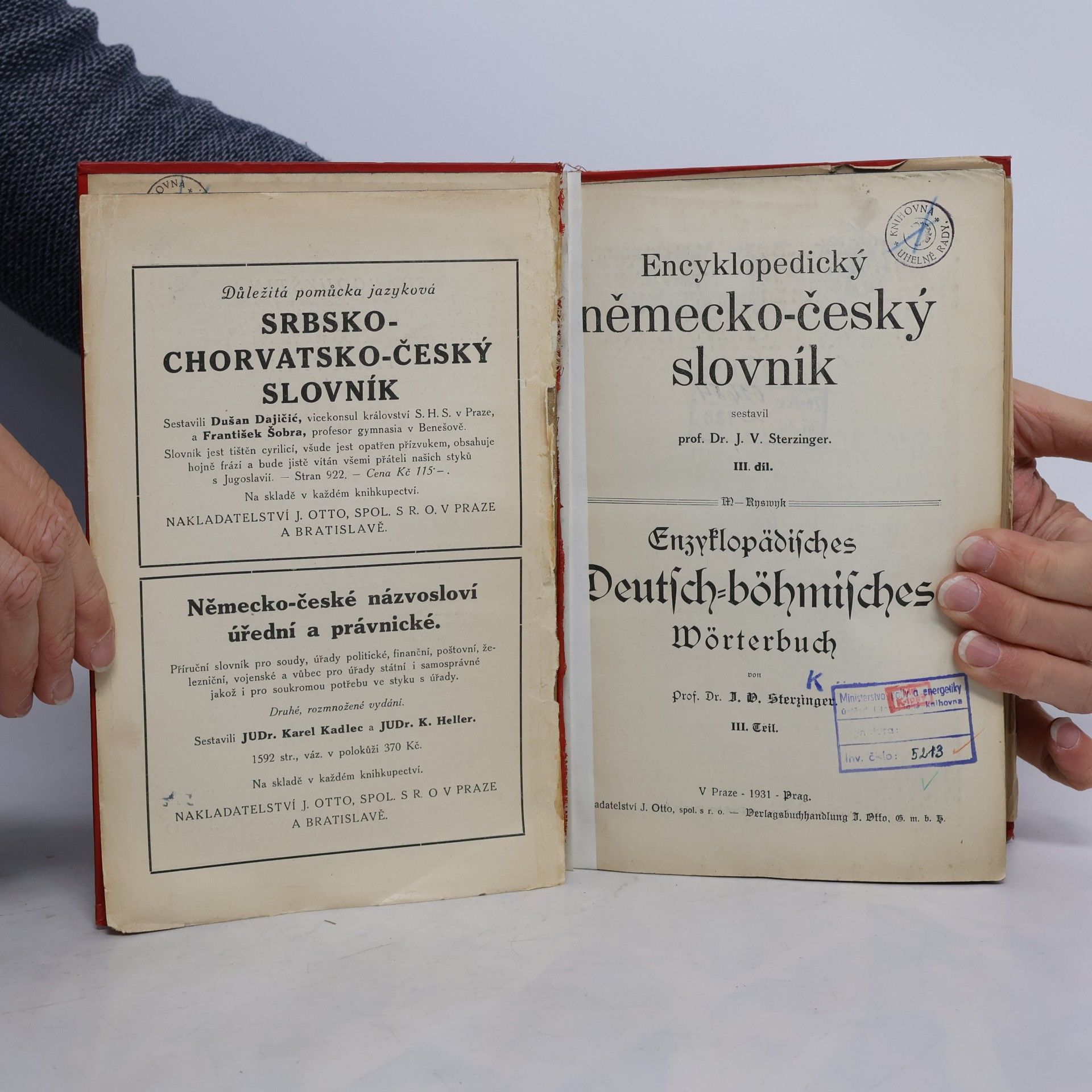 J. Otto Ottovy velké slovníky. Encyklopedický německo-český 3