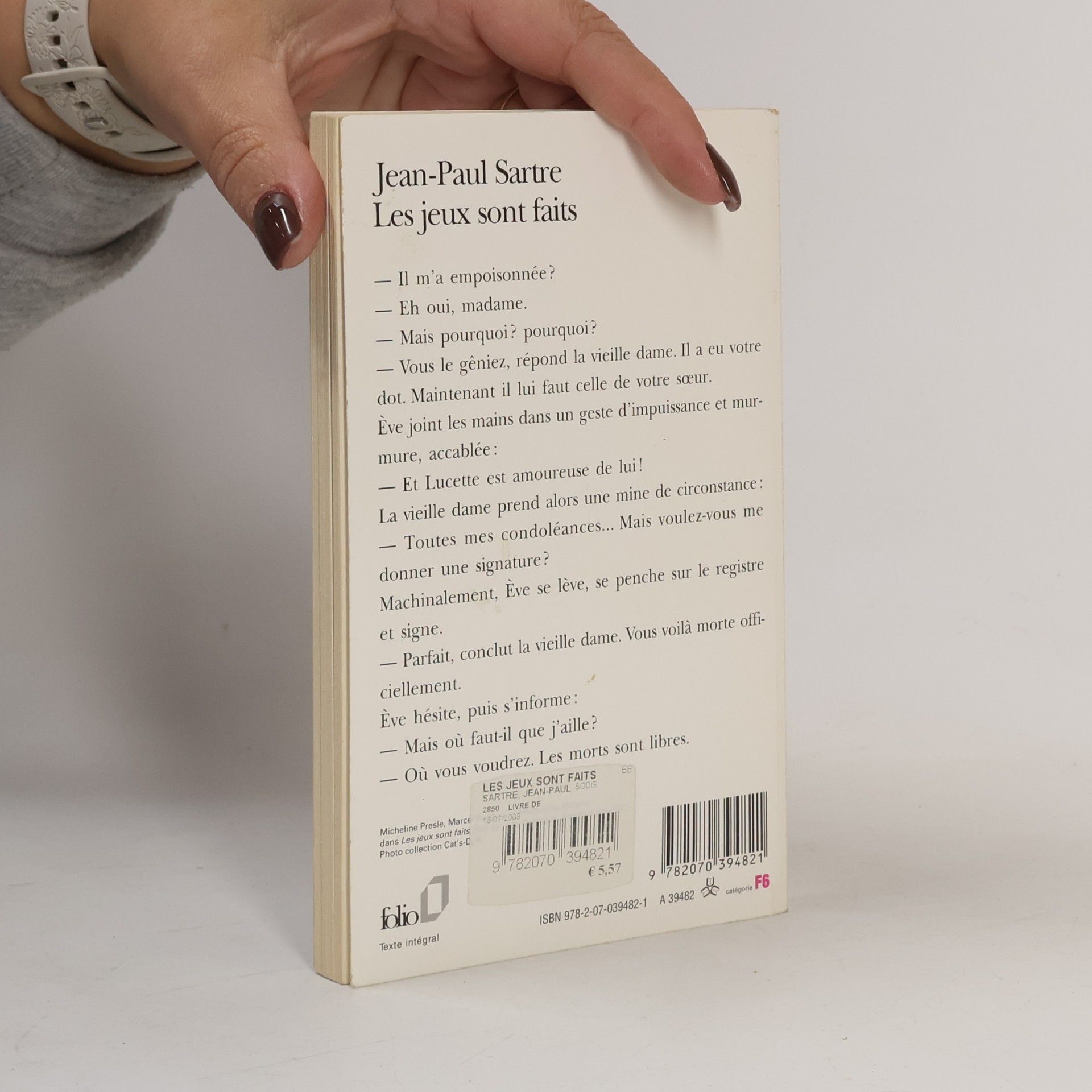 Jean-Paul Sartre Les jeux sont faits